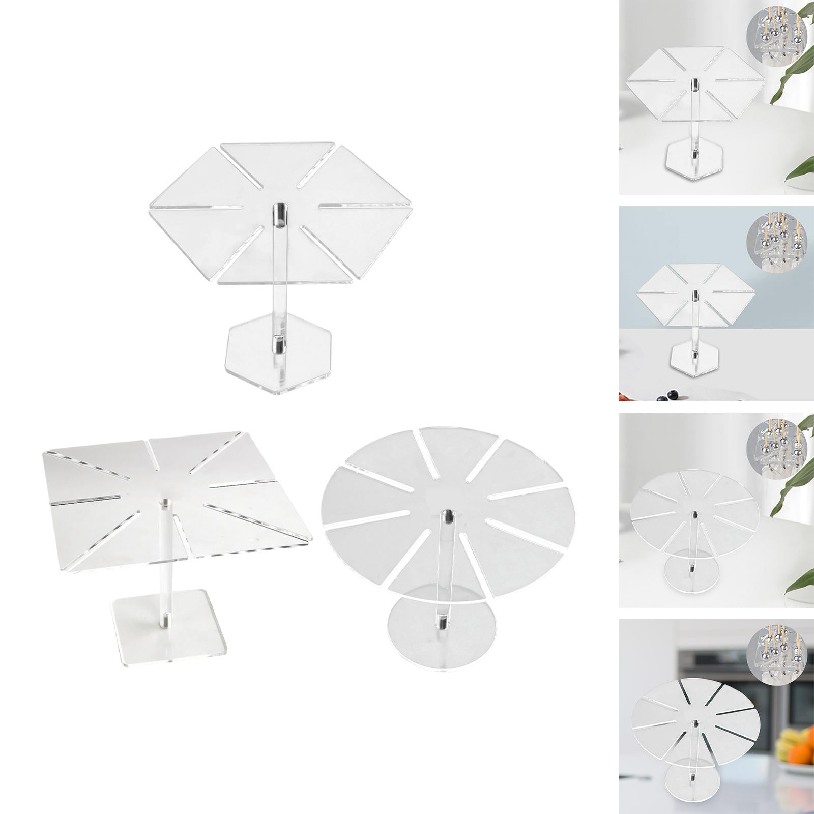 Acrylic Transparent Cake Holder Candy Table Display Dessert Stand Cake Stand Hexagon
