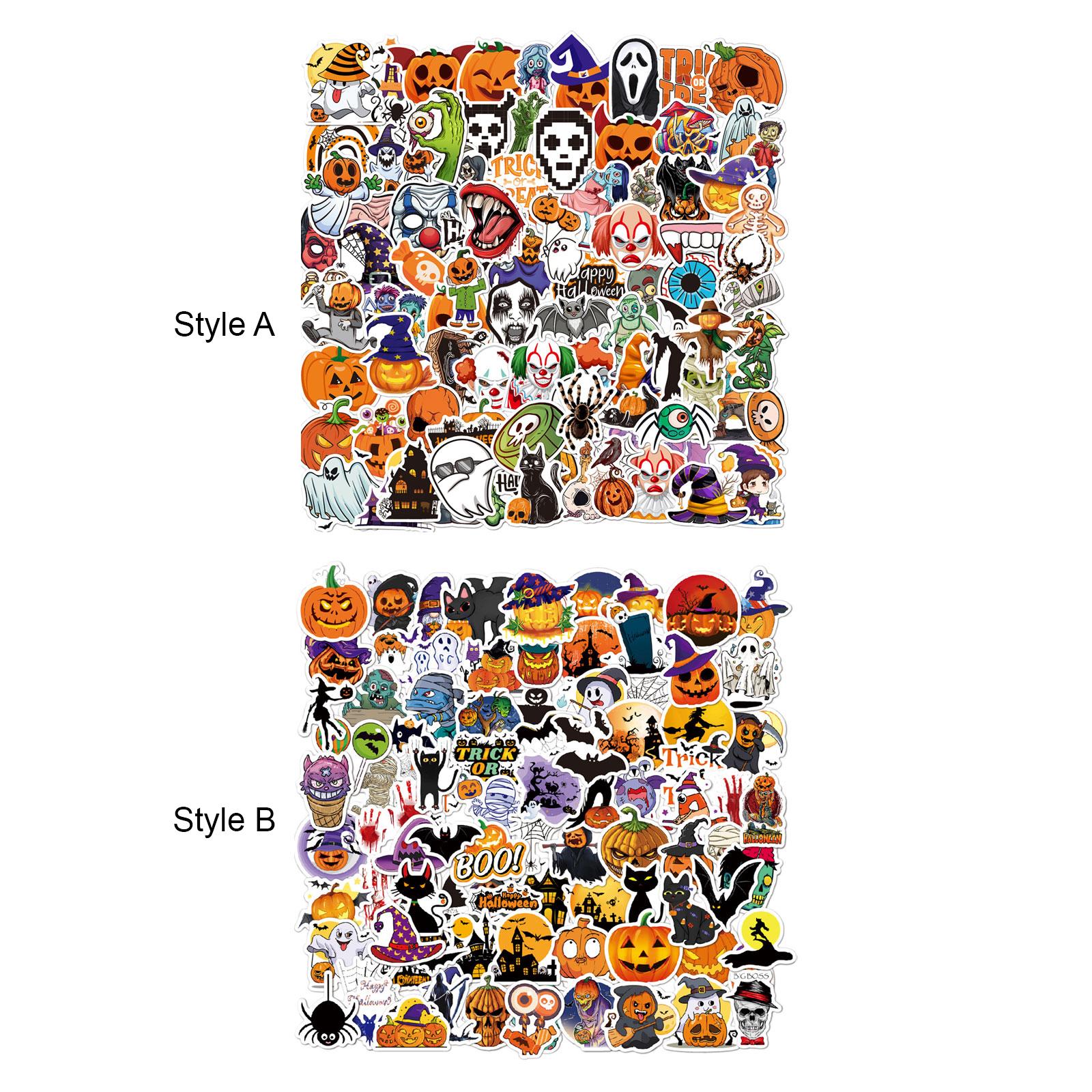 100Pcs Halloween Stickers Holiday Stickers Decals for Kids Teen Adult Phone Style A