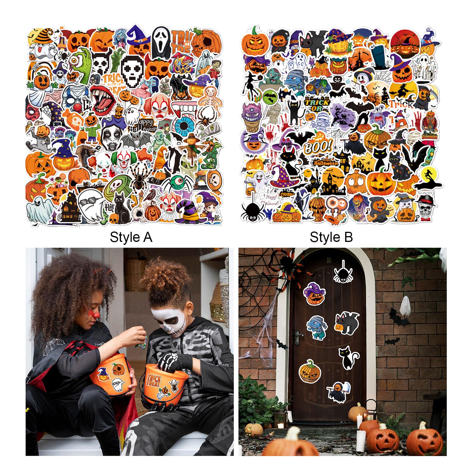 100Pcs Halloween Stickers Holiday Stickers Decals for Kids Teen Adult Phone Style A