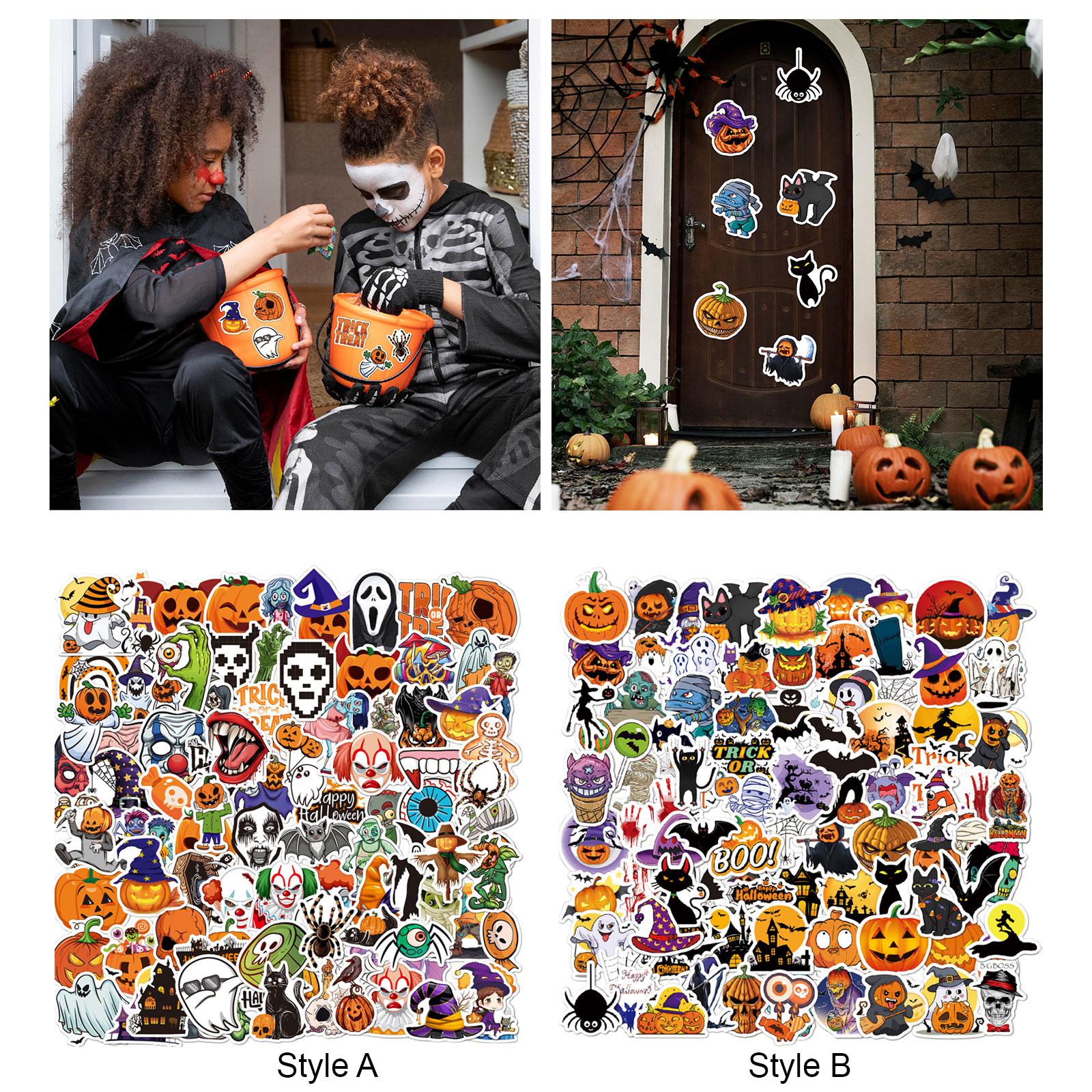 100Pcs Halloween Stickers Holiday Stickers Decals for Kids Teen Adult Phone Style A