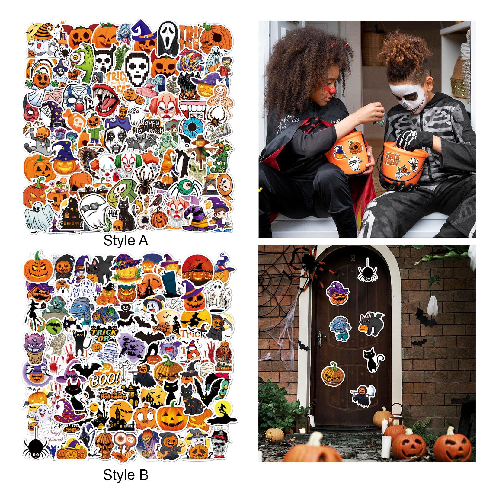 100Pcs Halloween Stickers Holiday Stickers Decals for Kids Teen Adult Phone Style A