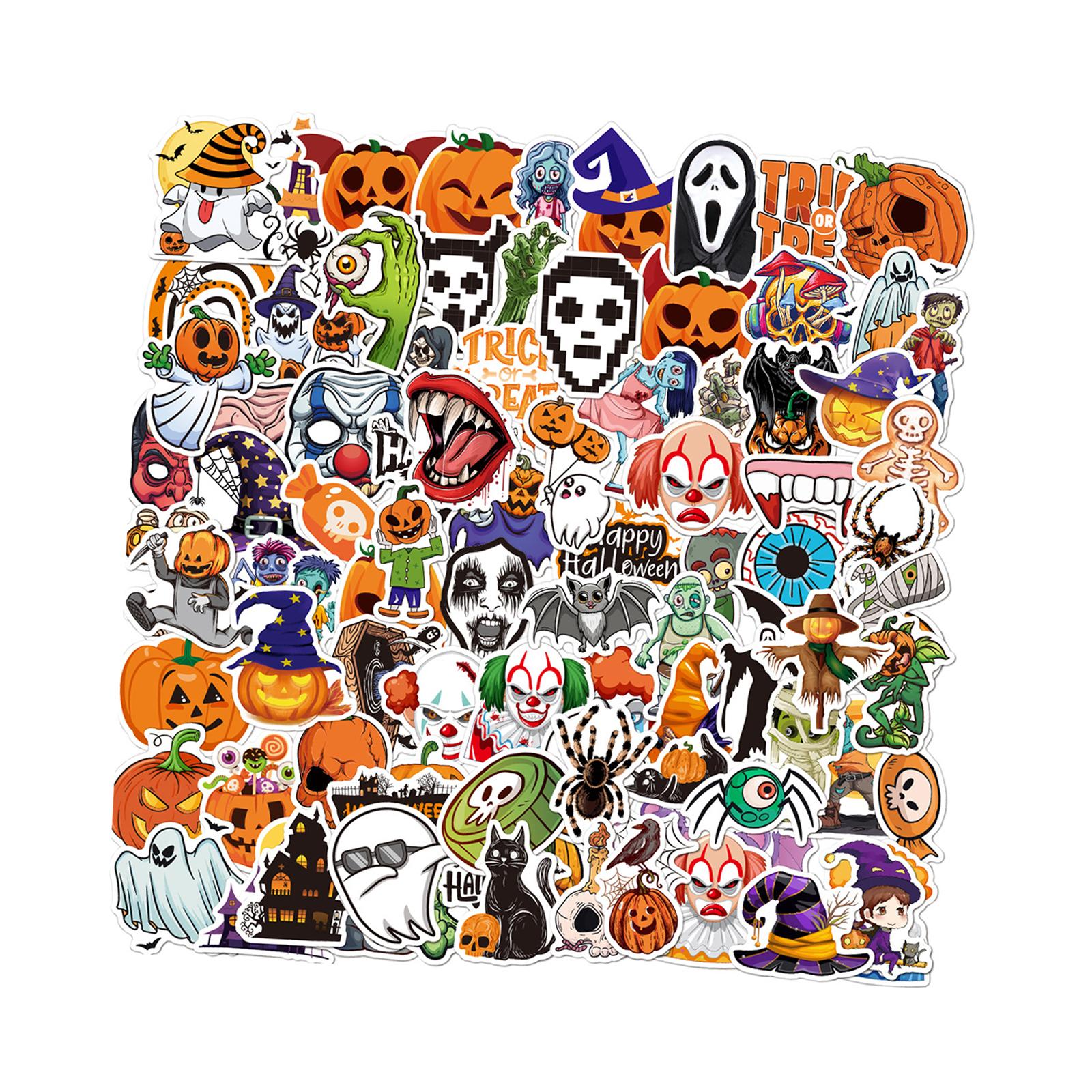 100Pcs Halloween Stickers Holiday Stickers Decals for Kids Teen Adult Phone Style A