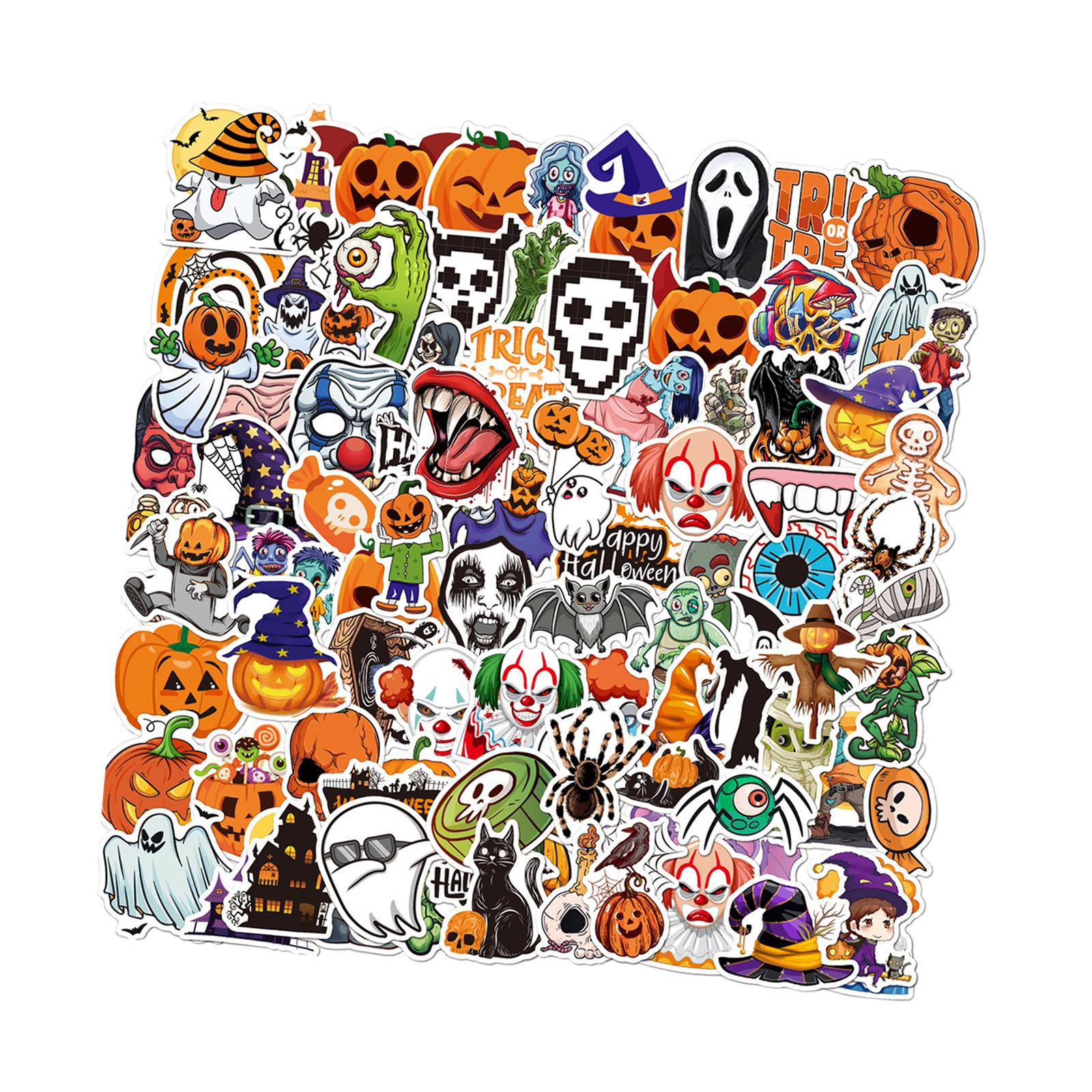 100Pcs Halloween Stickers Holiday Stickers Decals for Kids Teen Adult Phone Style A