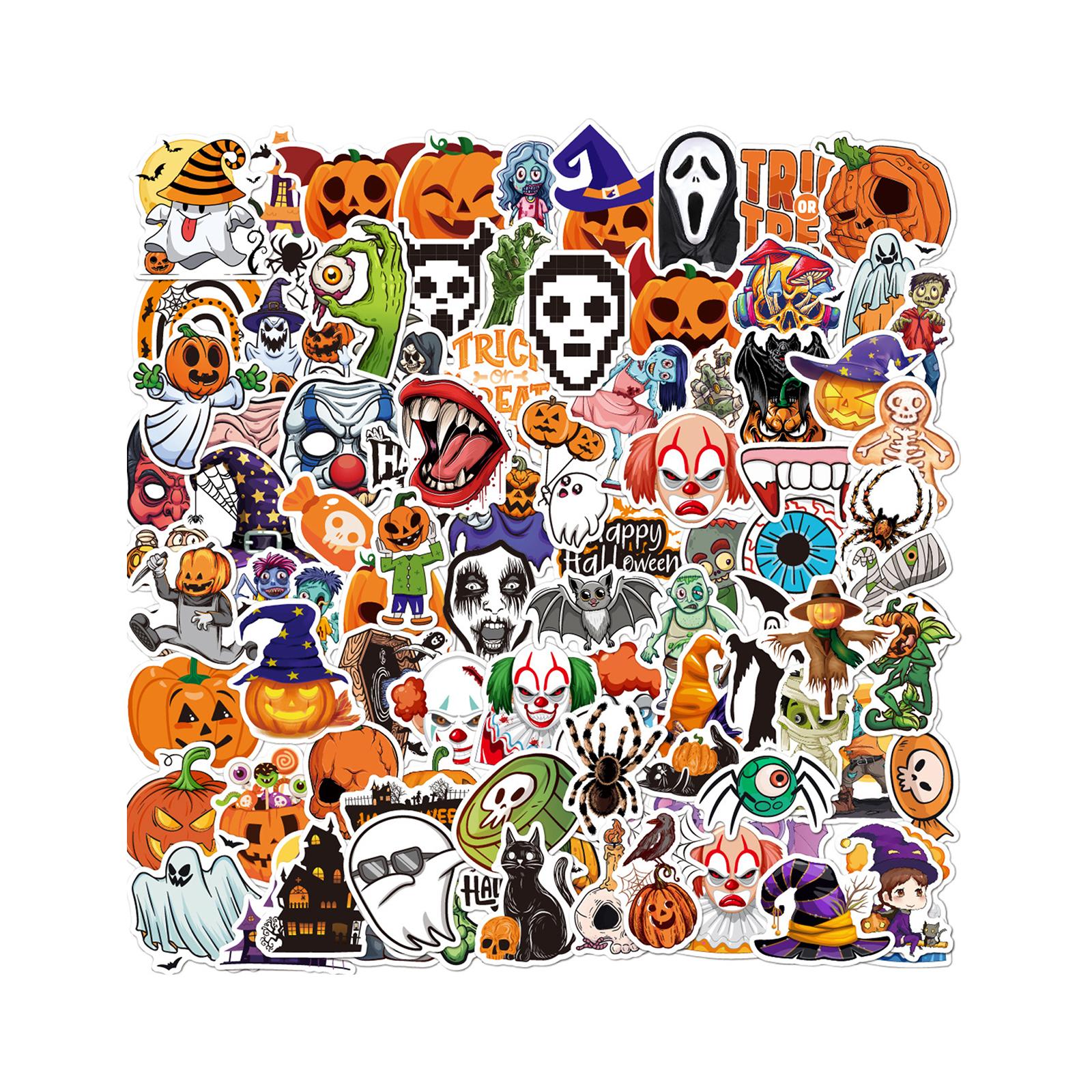 100Pcs Halloween Stickers Holiday Stickers Decals for Kids Teen Adult Phone Style A