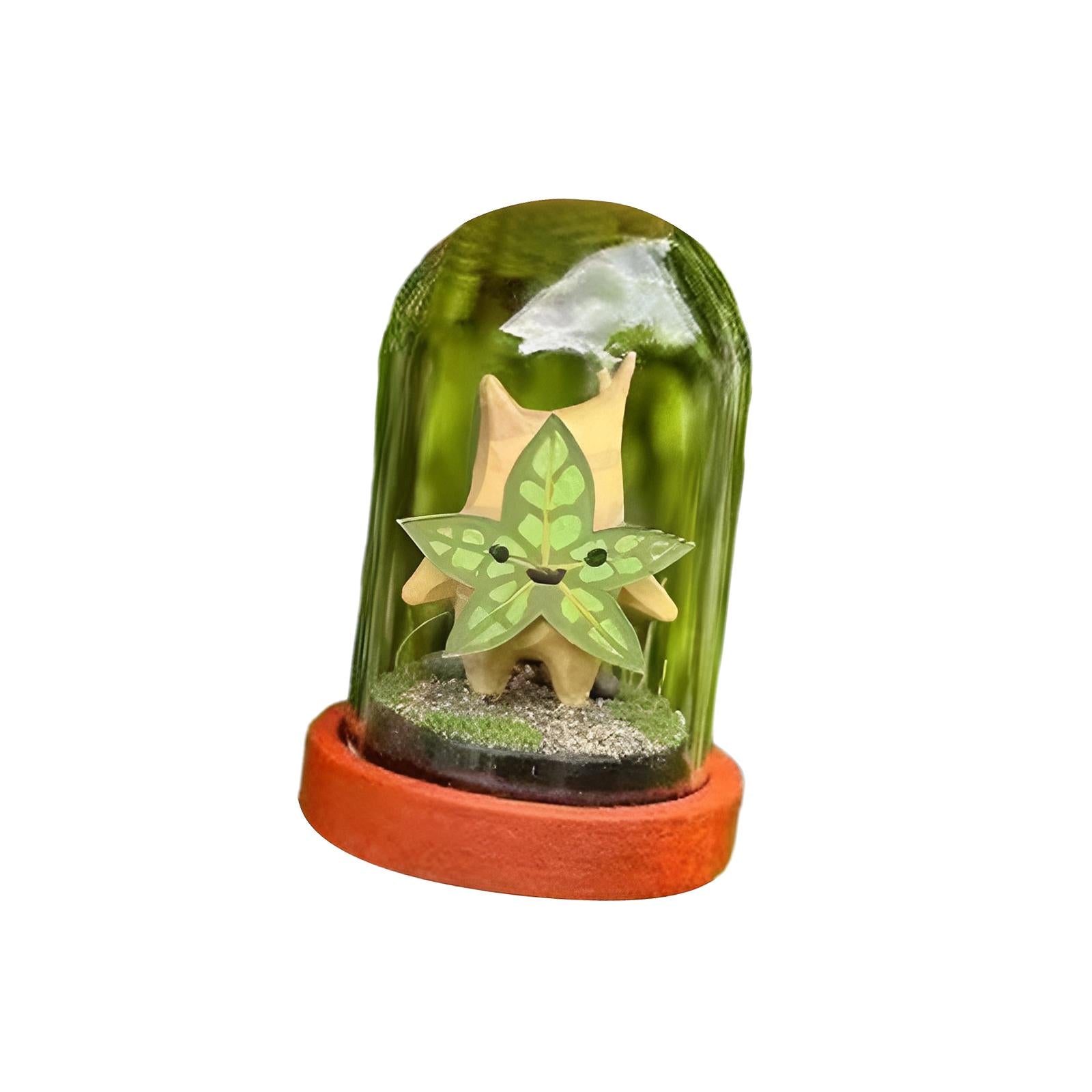 Transparent Glass Cover Dustproof Container Terrarium Micro Landscape Bottle Maple Leaf