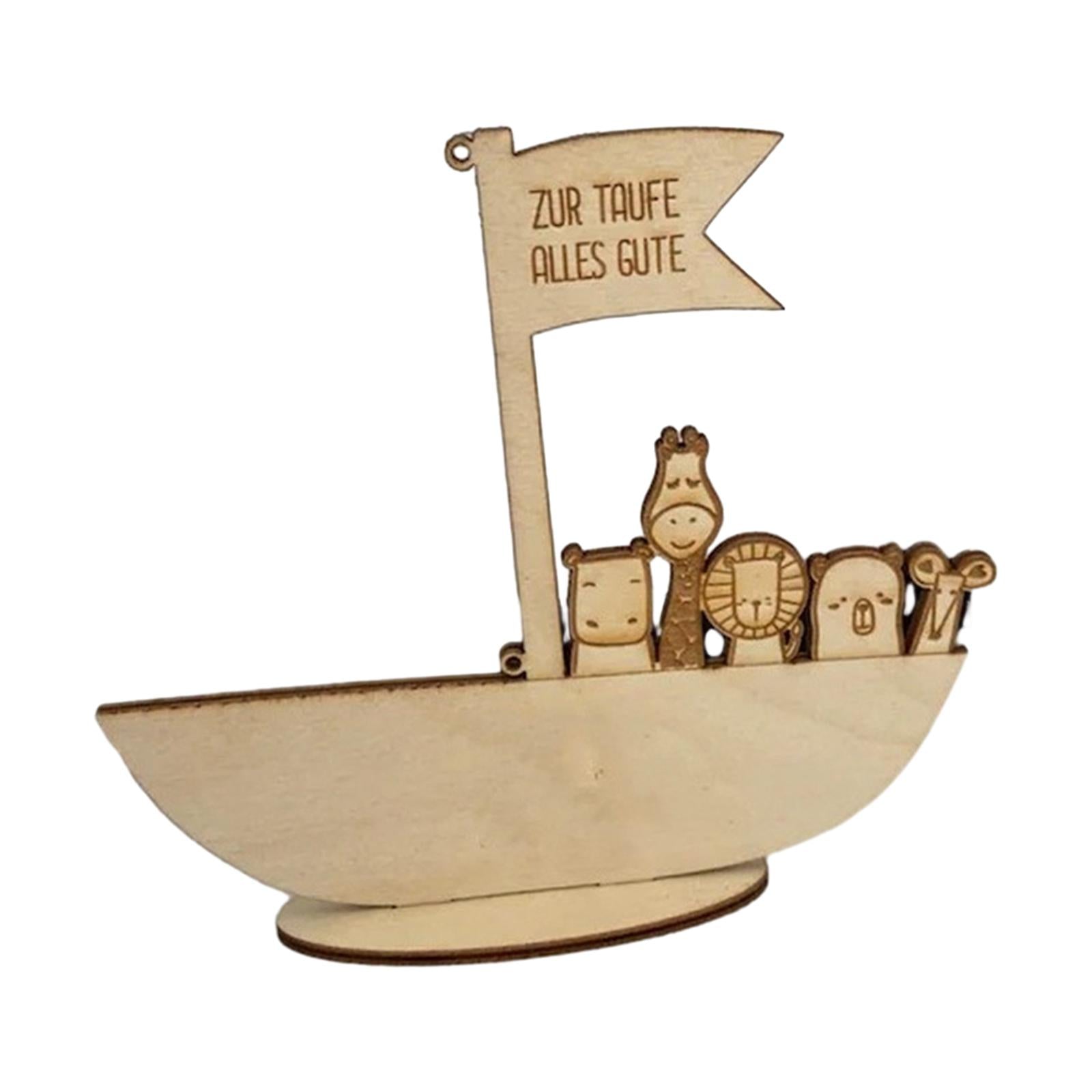 Wood Money Holder Keepsake Boat Shape Clip for Anniversary Thanksgiving Gift
