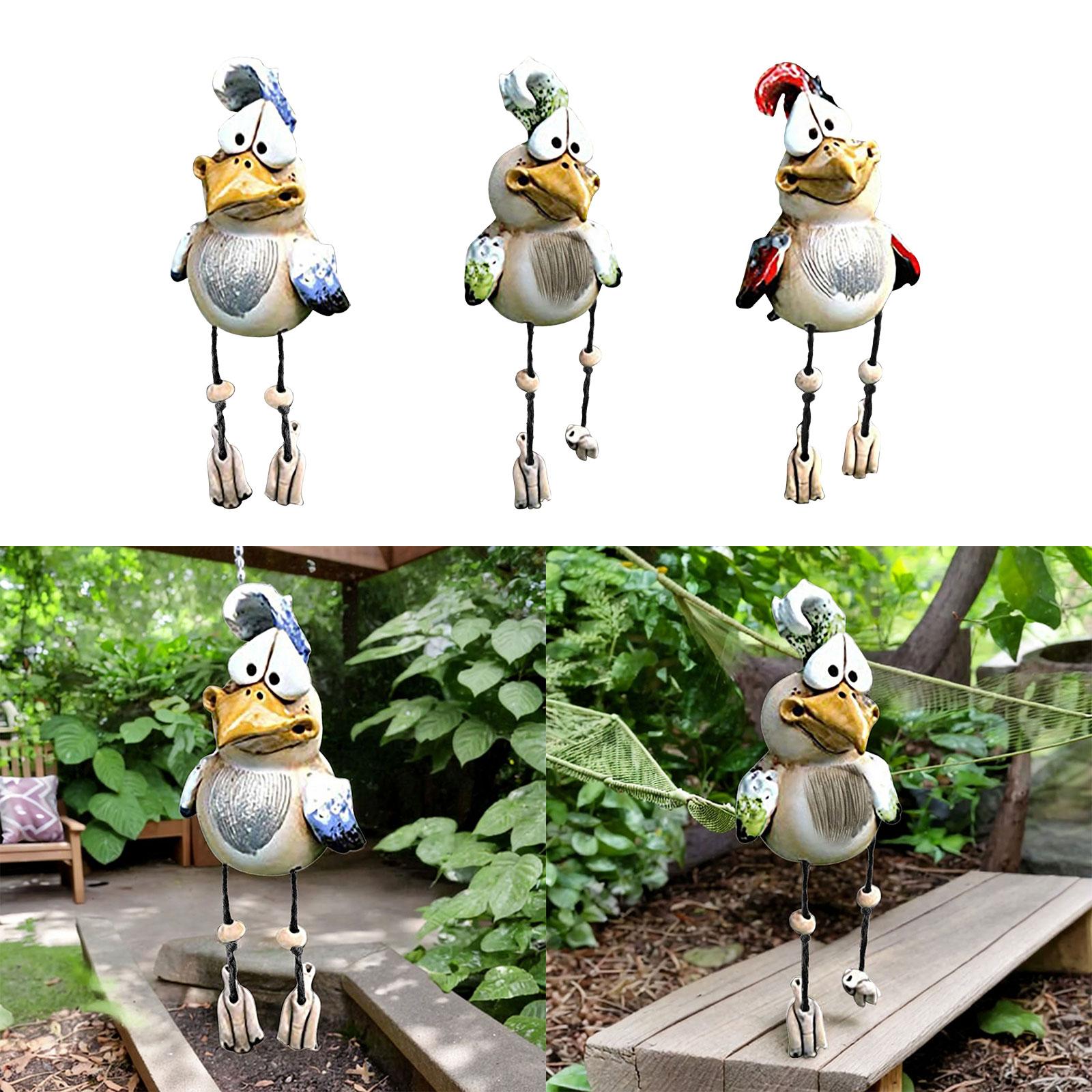 Rooster Garden Statue Resin Figurines Sculpture Ornament Desk Chicken Statue Blue
