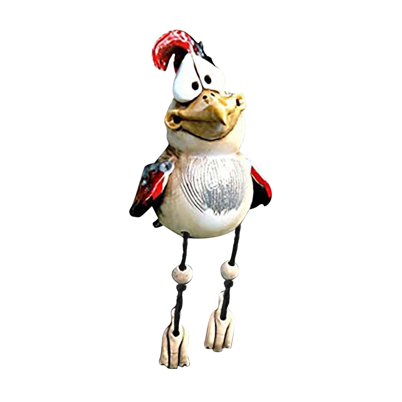 Rooster Garden Statue Resin Figurines Sculpture Ornament Desk Chicken Statue Red