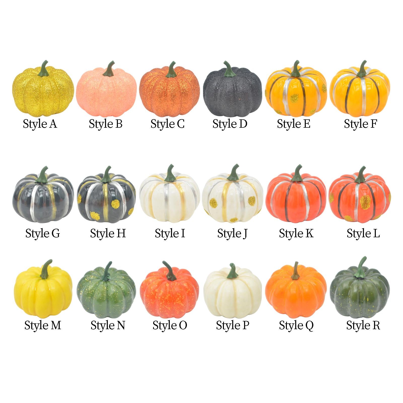Artificial Pumpkin Decorative Pumpkin for Mantel Shelf Table Kitchen Style A