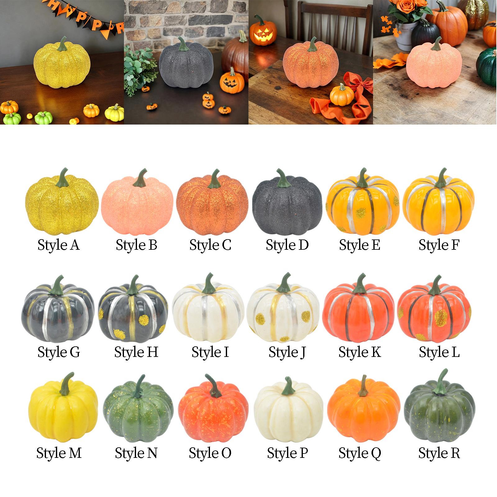 Artificial Pumpkin Decorative Pumpkin for Mantel Shelf Table Kitchen Style A