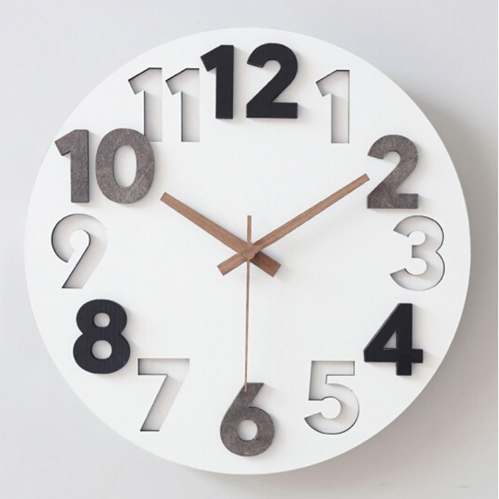 3 Pieces Clock Movement with Walnut Wood Clock Hands Silent for 12inch Clock
