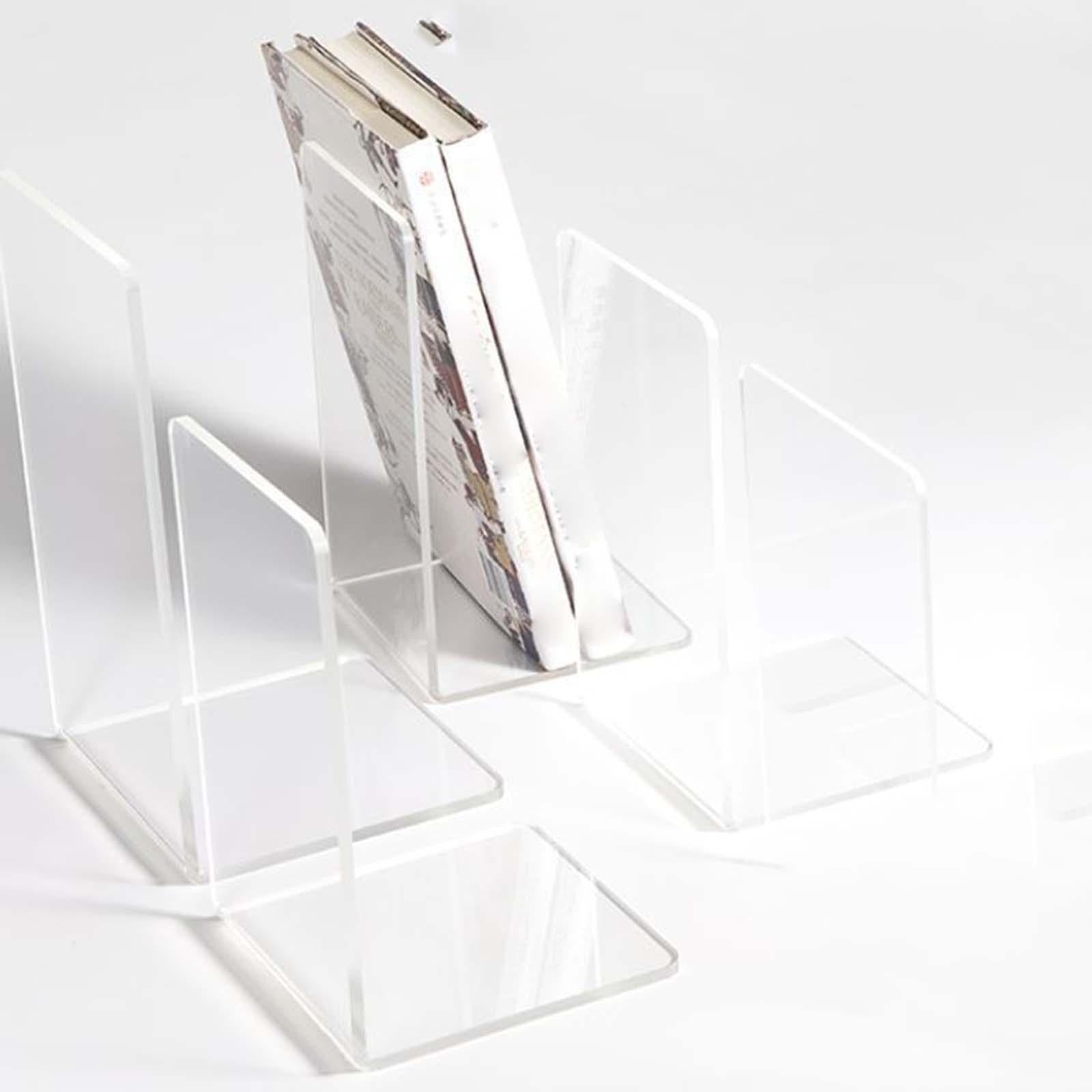 Bookshelf Binder Stand Acrylic Bookends for Office Vinyl Records Video Games