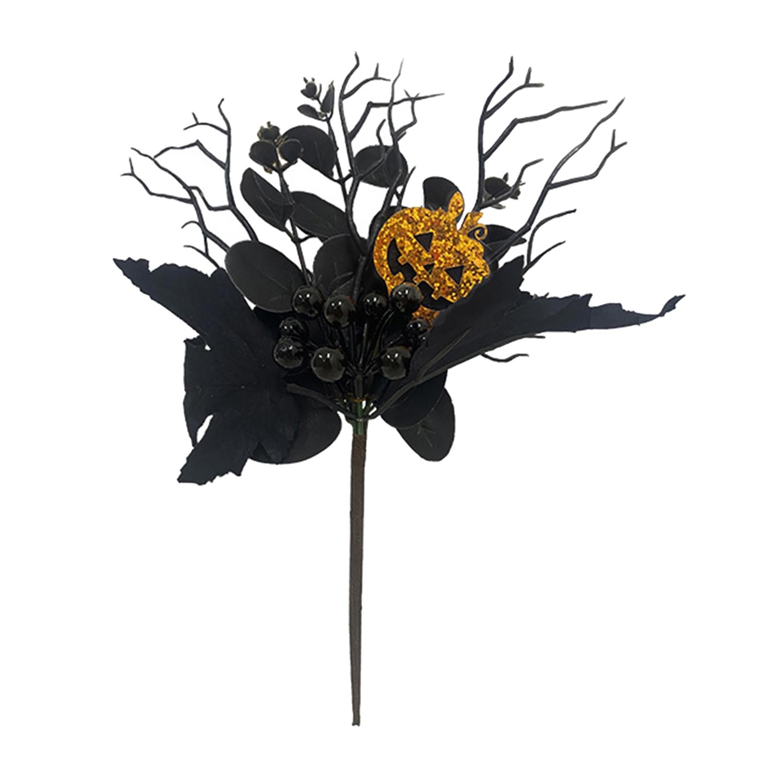Artificial Maple Leaf Branch Long Stem Ornament for DIY Craft Holiday Garden Style B