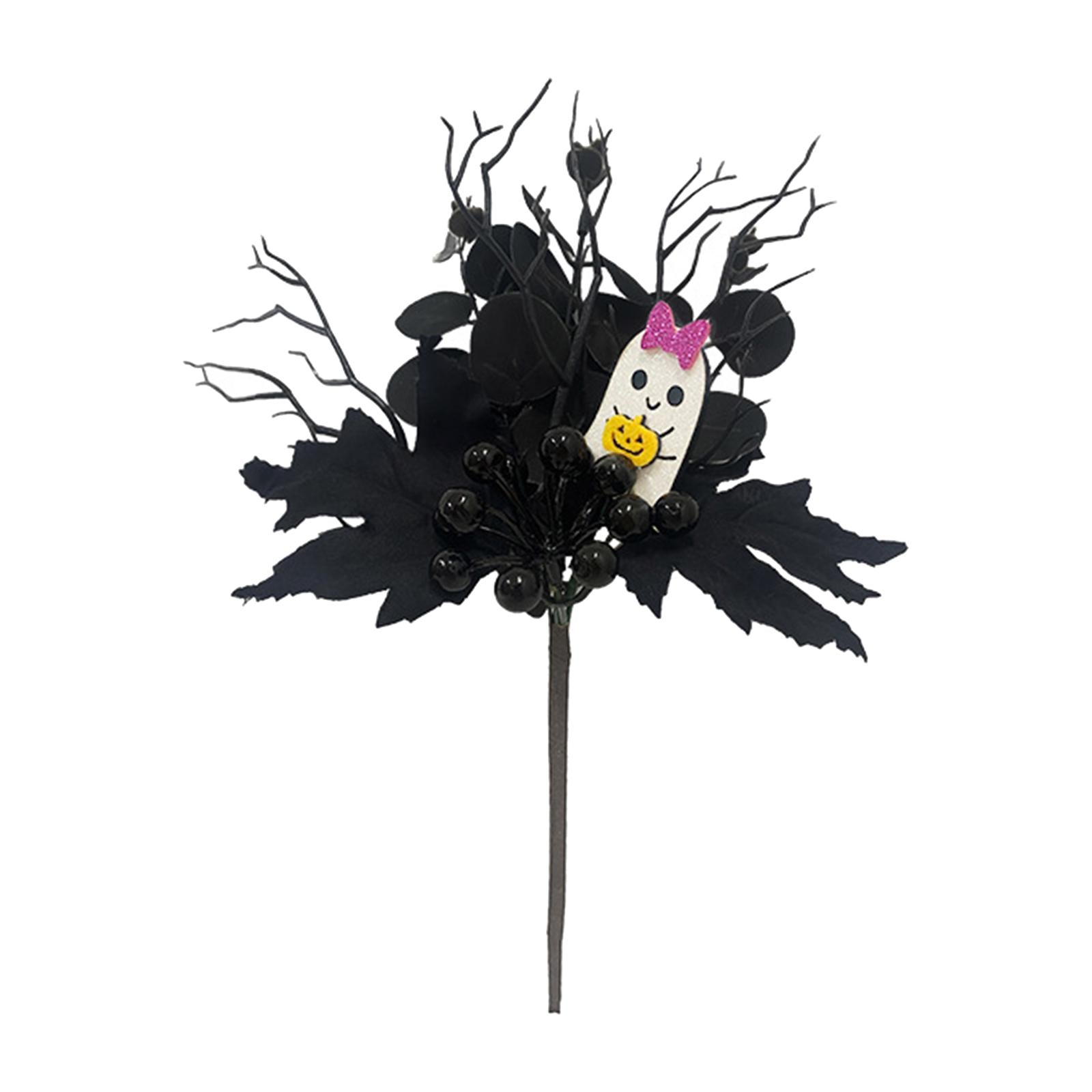 Artificial Maple Leaf Branch Long Stem Ornament for DIY Craft Holiday Garden Style E