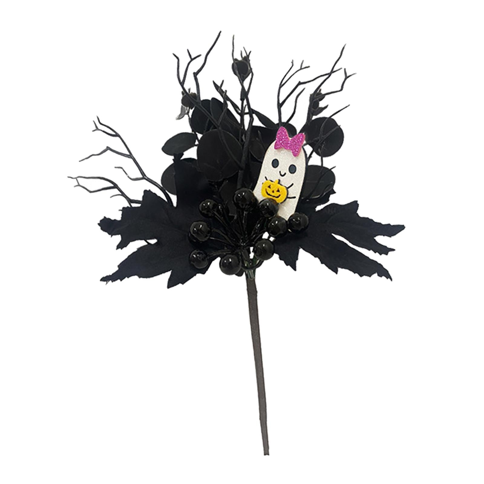 Artificial Maple Leaf Branch Long Stem Ornament for DIY Craft Holiday Garden Style E