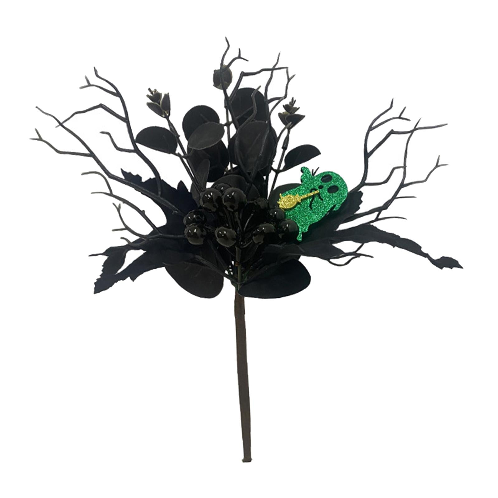 Artificial Maple Leaf Branch Long Stem Ornament for DIY Craft Holiday Garden Style F