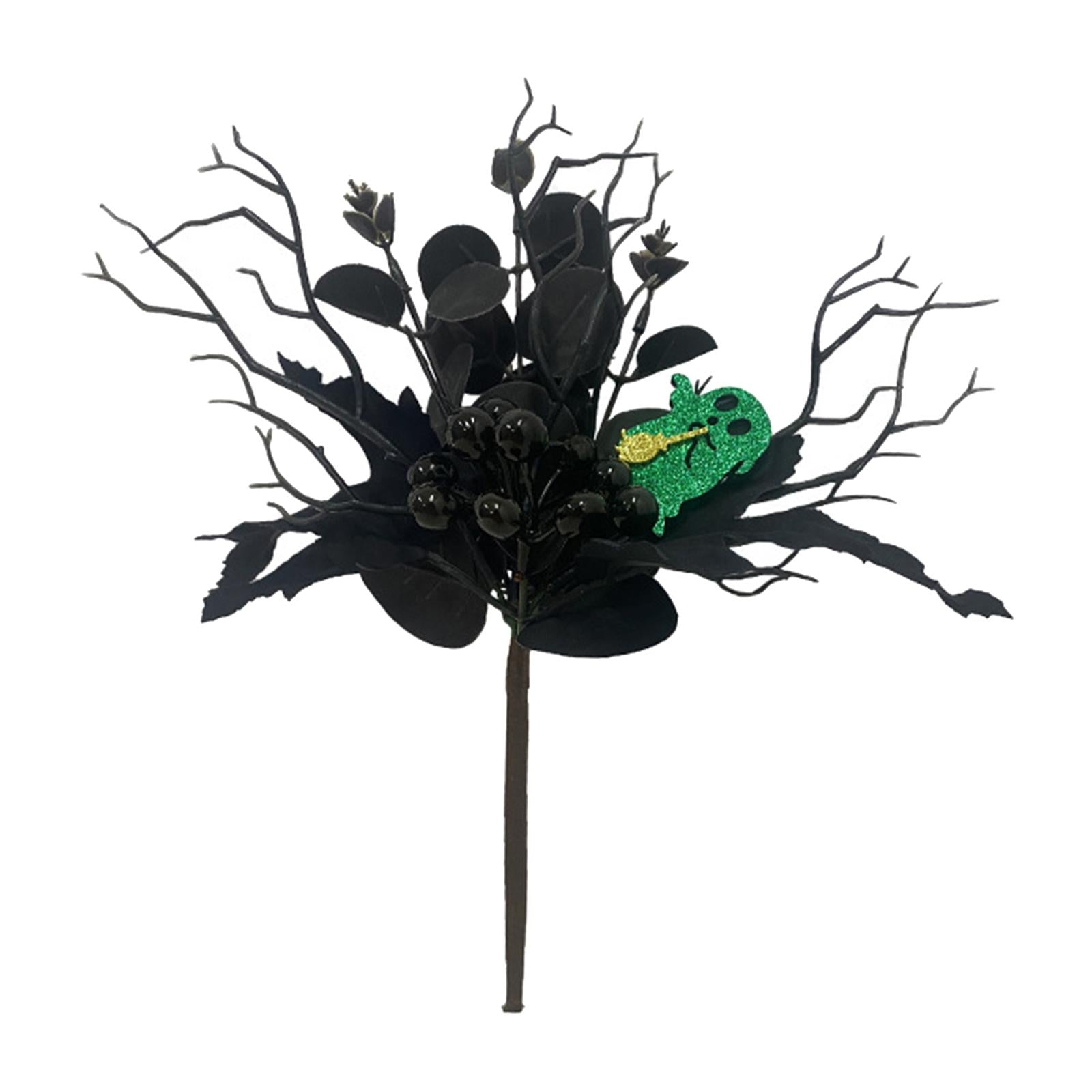 Artificial Maple Leaf Branch Long Stem Ornament for DIY Craft Holiday Garden Style F