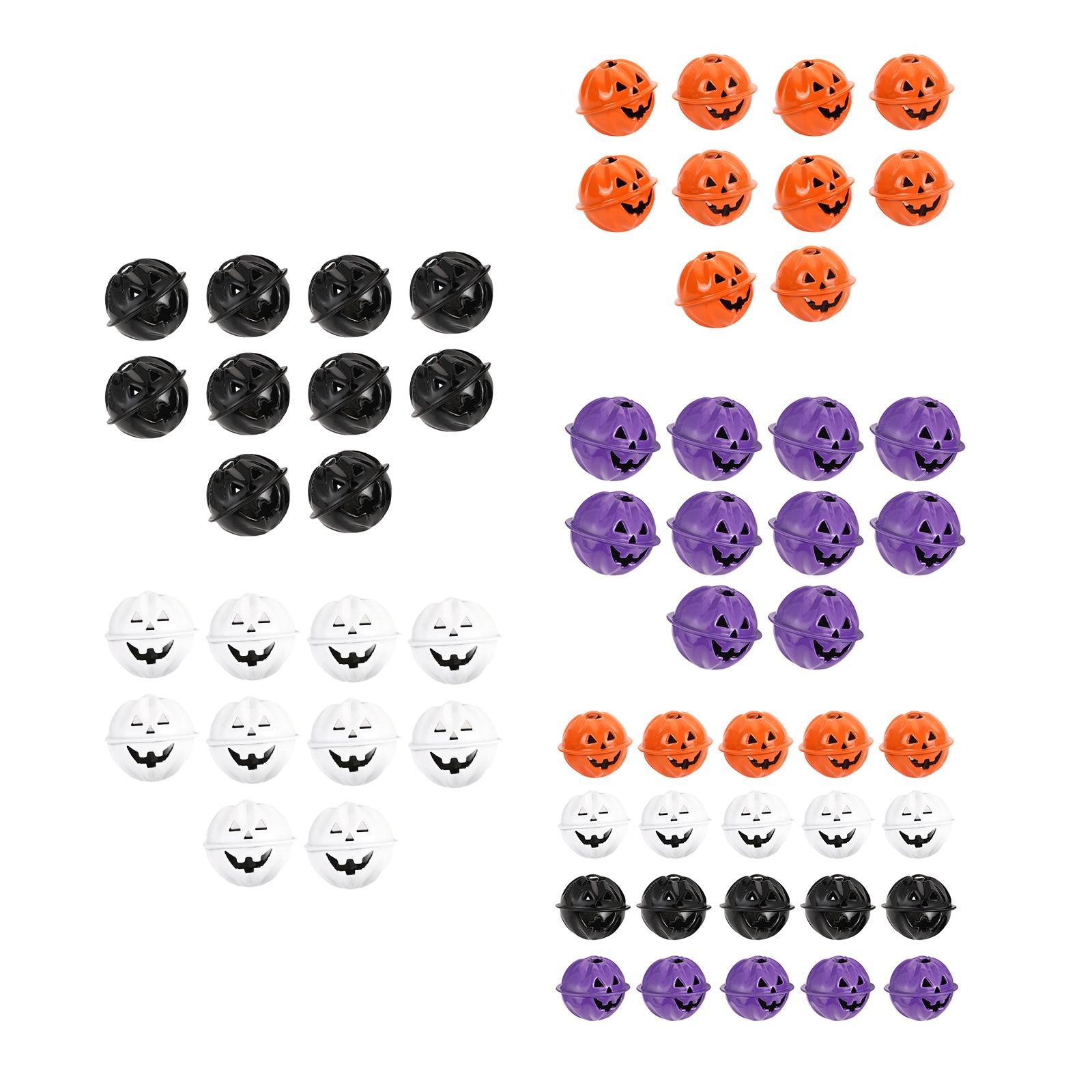 Pumpkin Bells Decor Pet Ghost Skull Bells for DIY Crafts Home Jewelry Orange