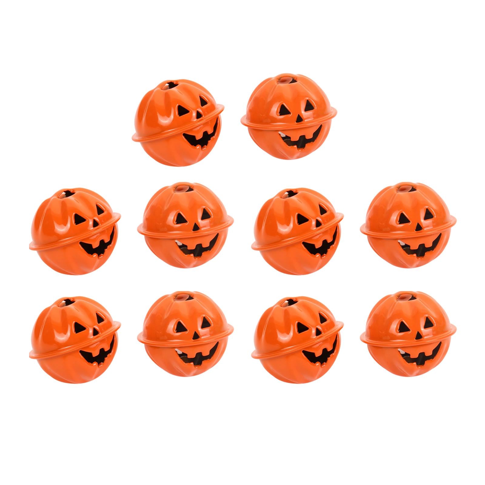 Pumpkin Bells Decor Pet Ghost Skull Bells for DIY Crafts Home Jewelry Orange