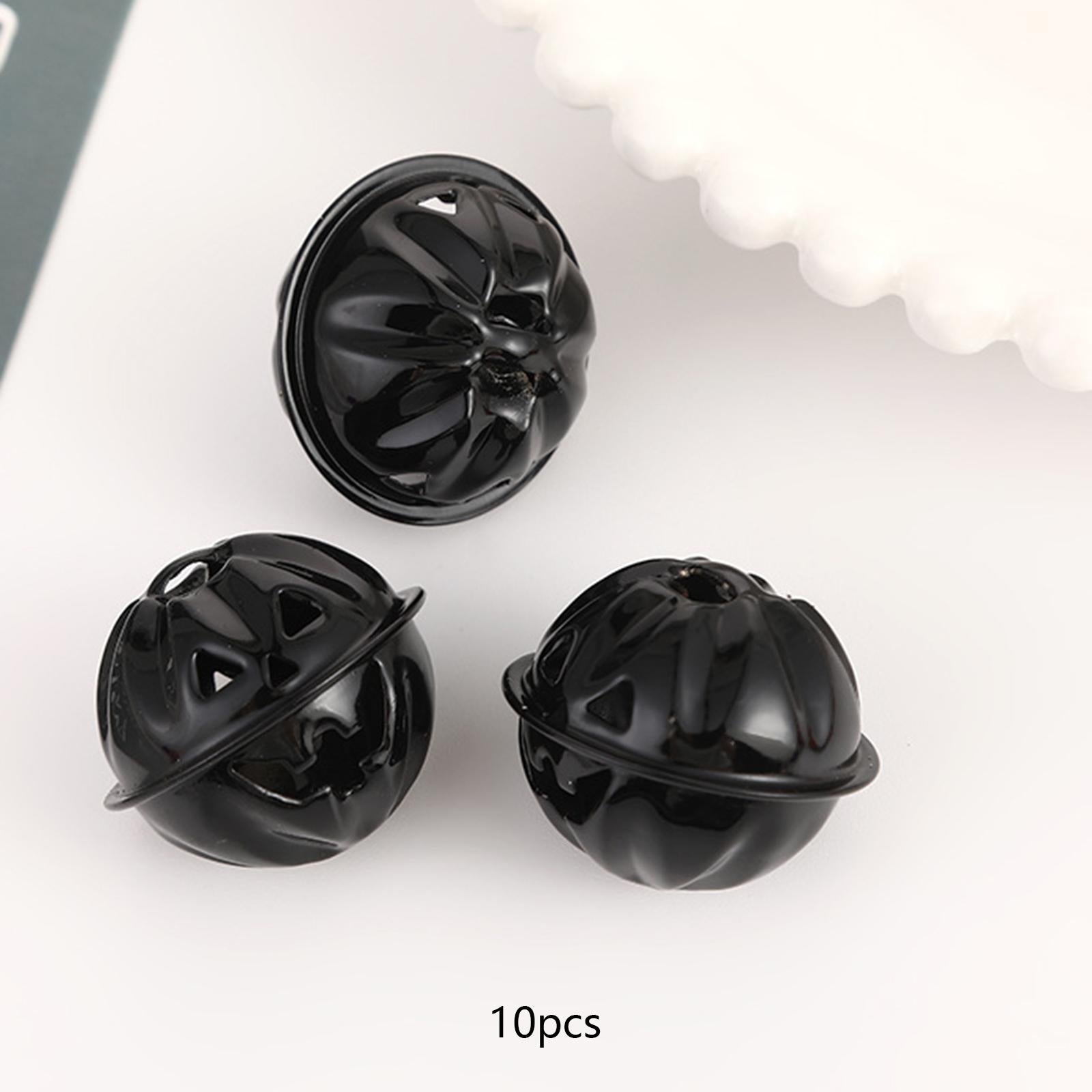 Pumpkin Bells Decor Pet Ghost Skull Bells for DIY Crafts Home Jewelry Black