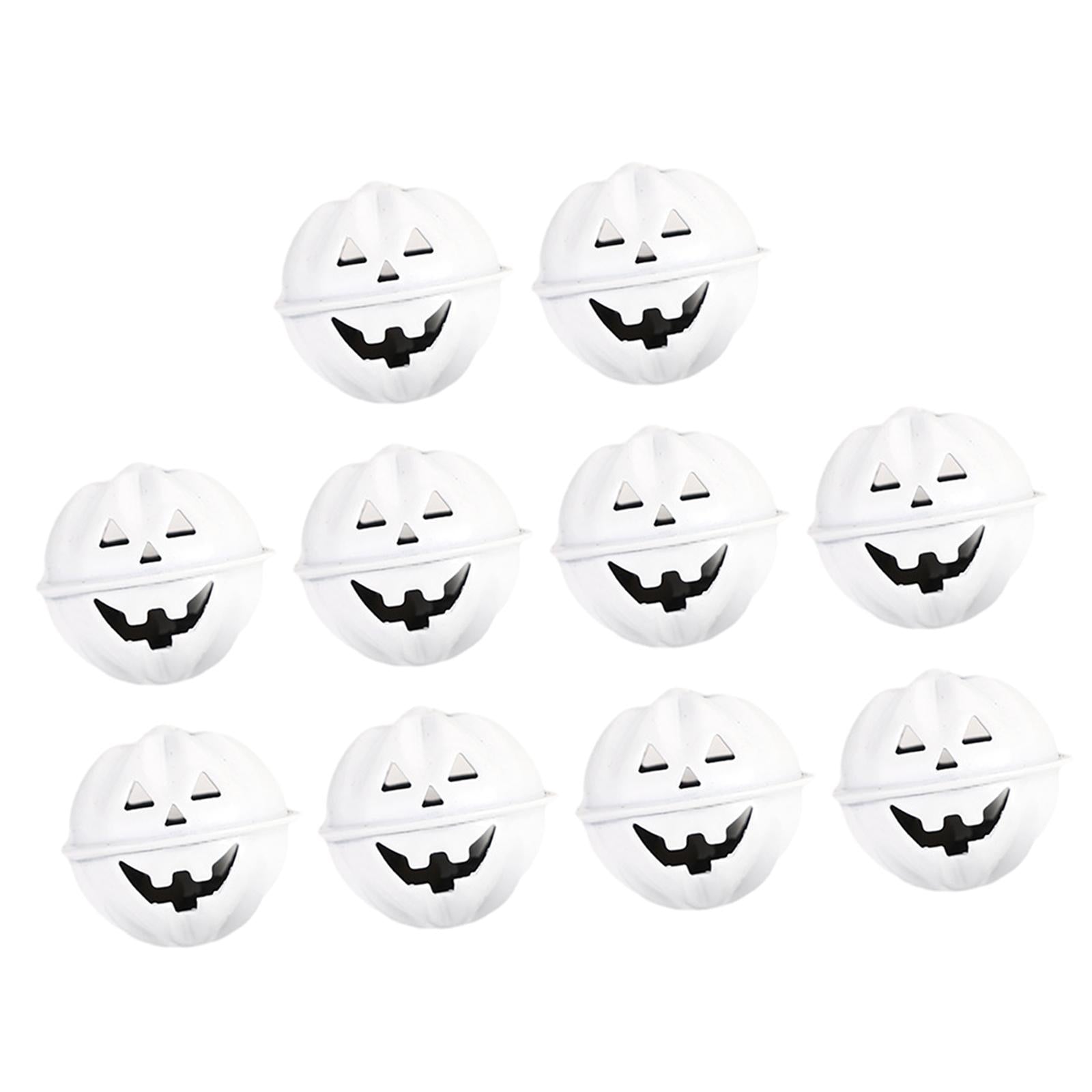 Pumpkin Bells Decor Pet Ghost Skull Bells for DIY Crafts Home Jewelry White