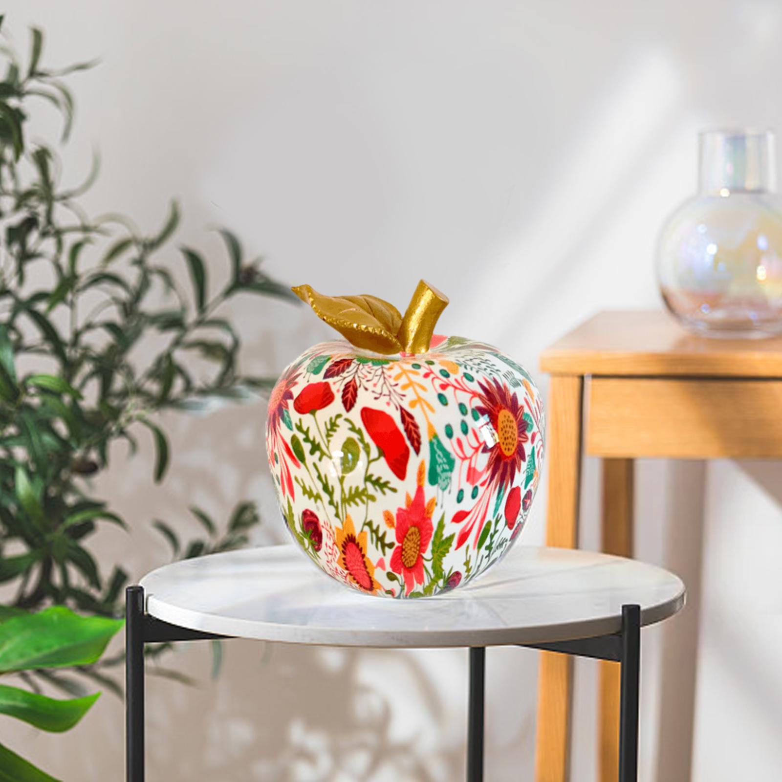Colorful Resin Apple Statue Figurine Desk Artwork Versatile for Cabinet Room Style B