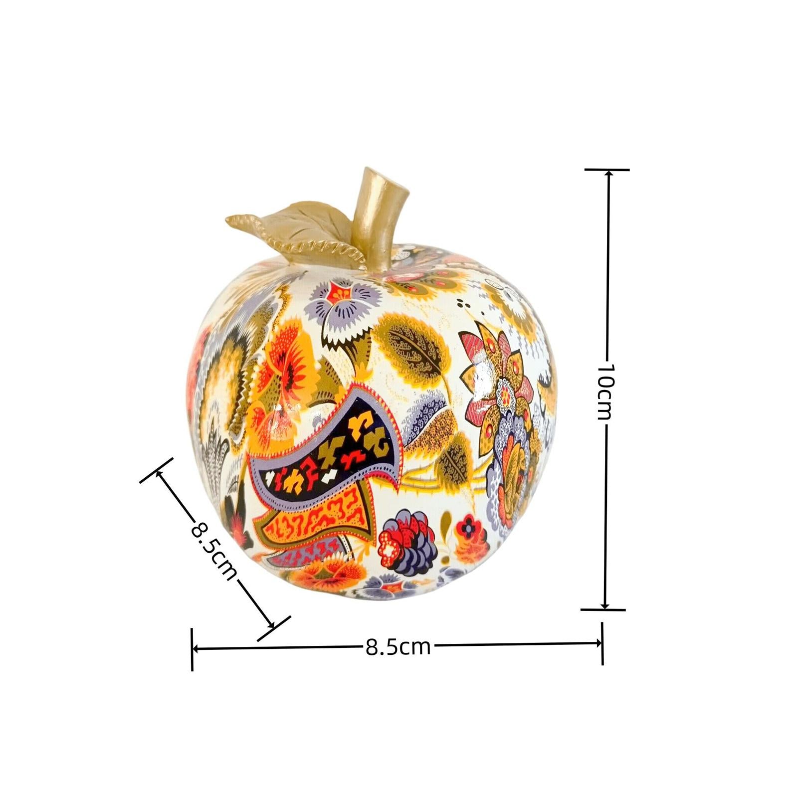 Graffiti Apple Statue Colorful Apple Resin Sculpture for Bookshelf Entry Bar Style B