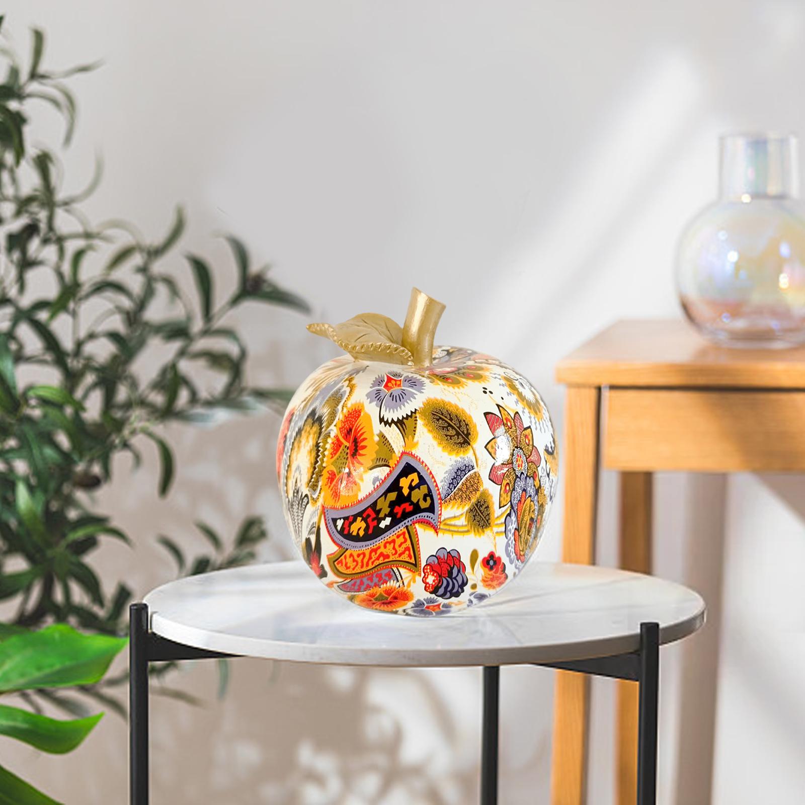 Graffiti Apple Statue Colorful Apple Resin Sculpture for Bookshelf Entry Bar Style B