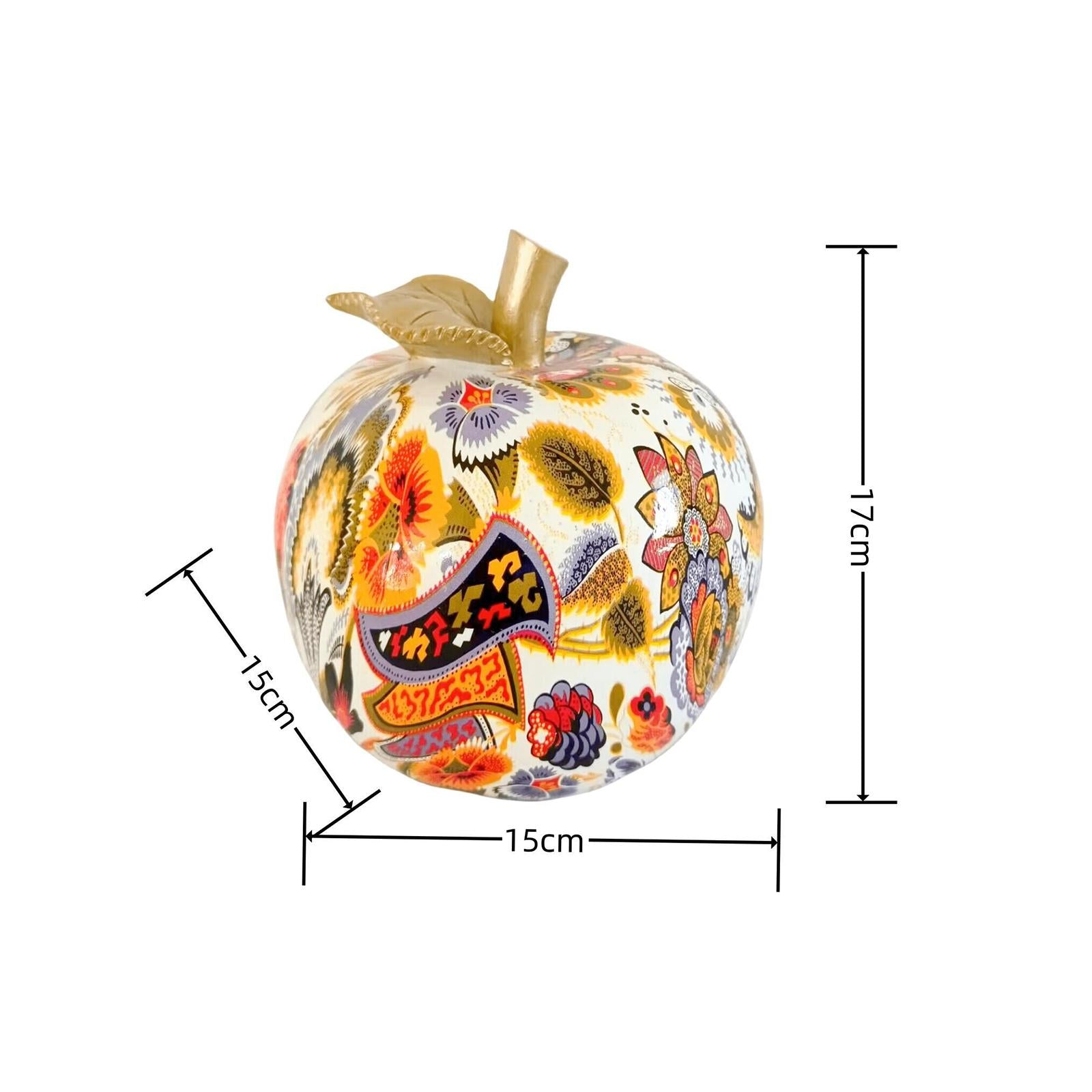 Graffiti Apple Statue Nordic Apple Resin Sculpture for Kitchen Bookshelf Bar Style B