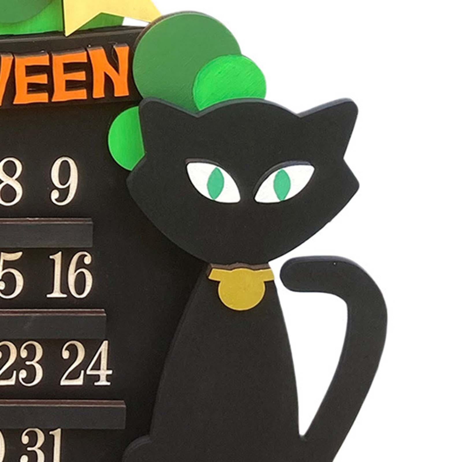 Wood Halloween Advent Calendar DIY Desk Ornament Multifunctional Handicrafts