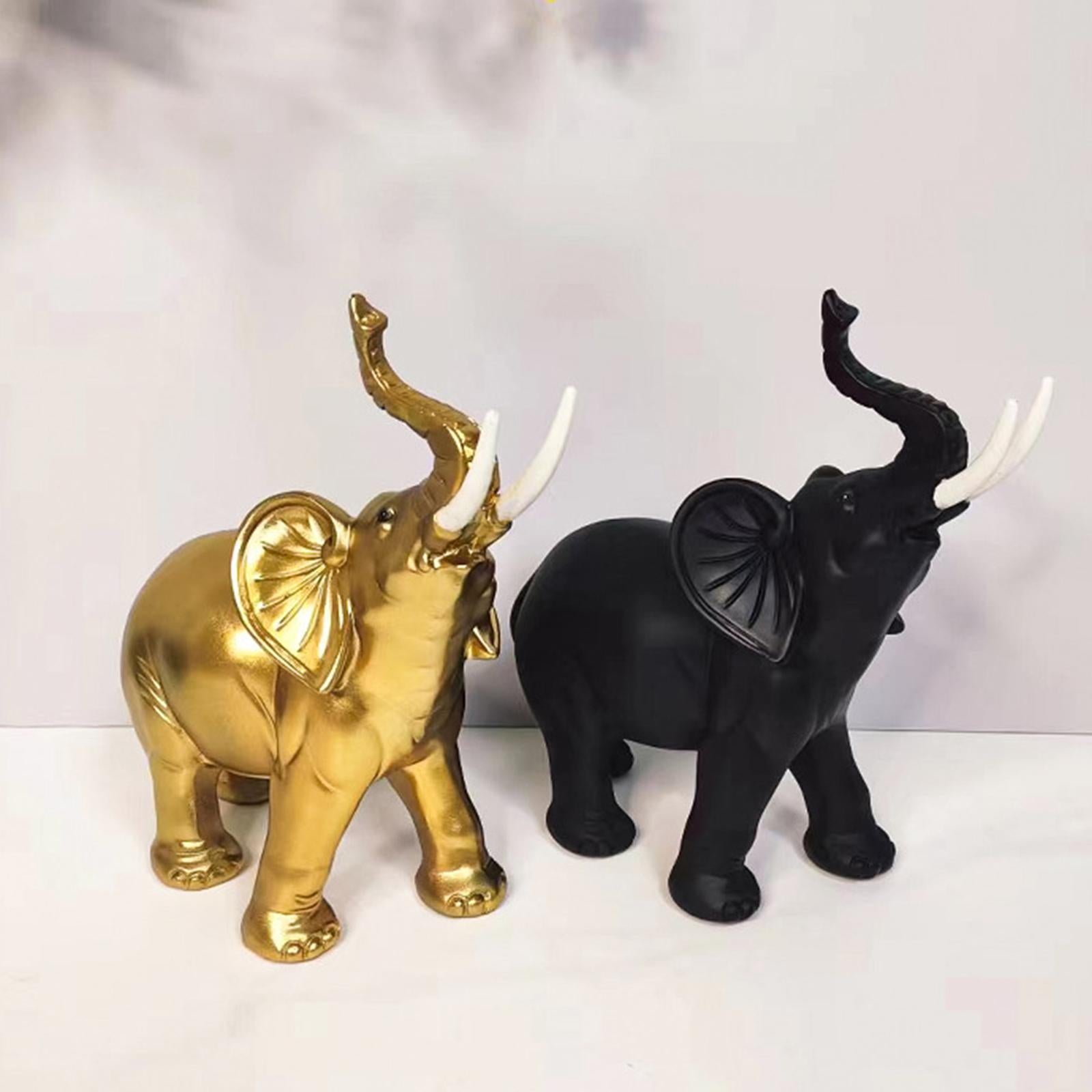 Resin Sculpture Good Lucky Decor Desk Figurines for Home Parties Dining Room Golden