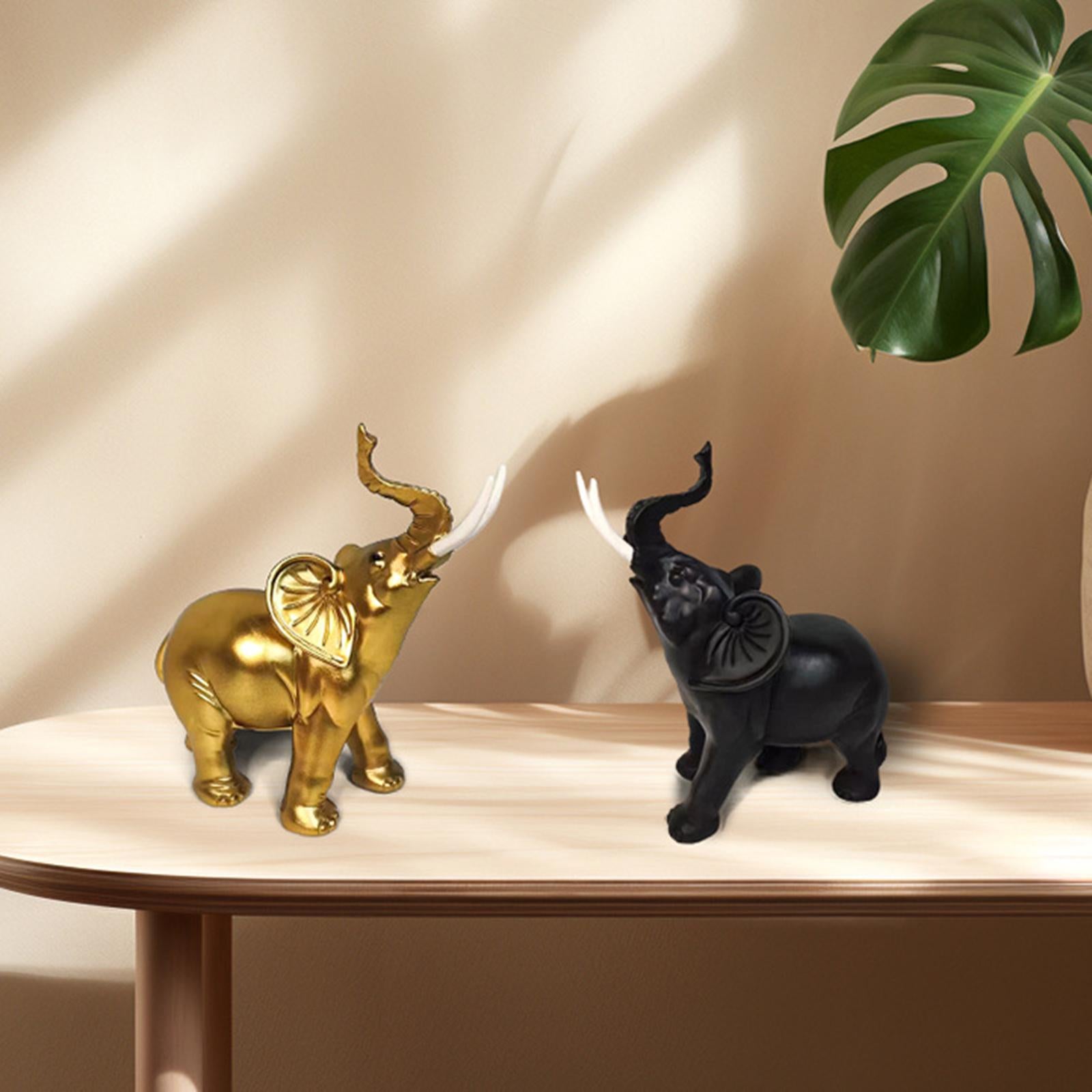 Resin Sculpture Good Lucky Decor Desk Figurines for Home Parties Dining Room Golden