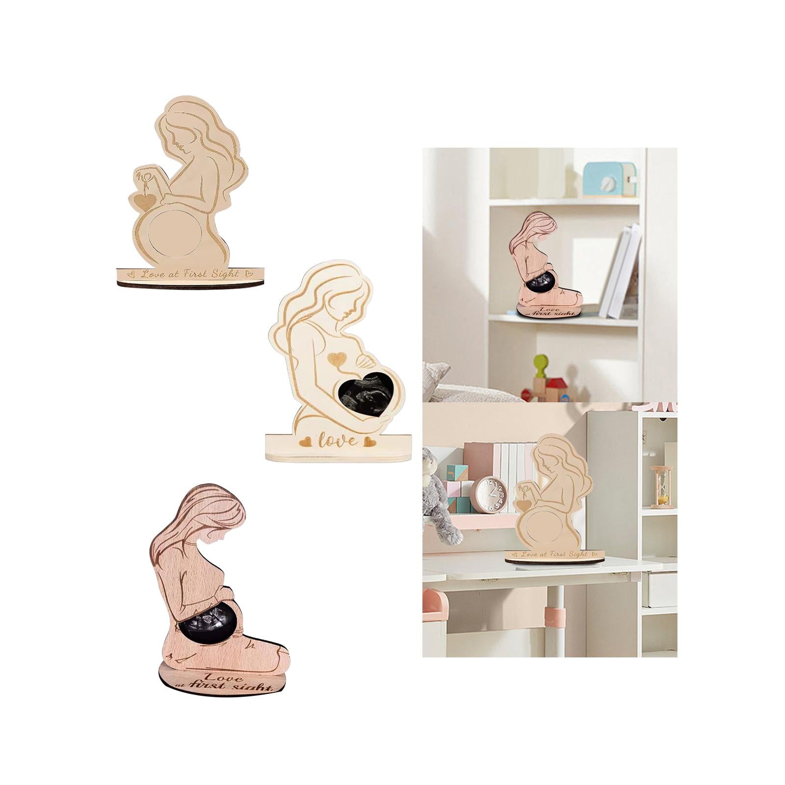 Baby scan Photo Frames Wooden Photo Frame for Grandparents Expecting Parents Style A