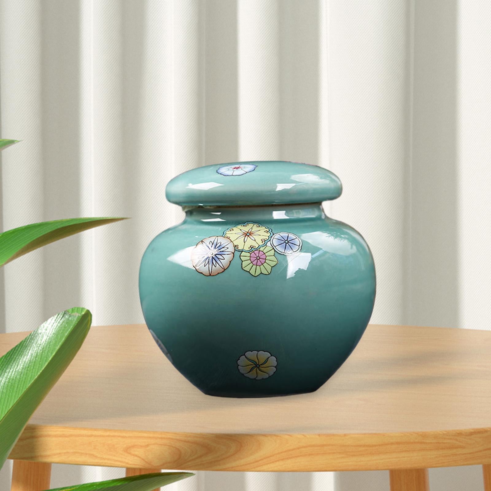 Porcelain Ginger Jar Flower Arrangement Home Decor Wedding Ceramic Vase Blue