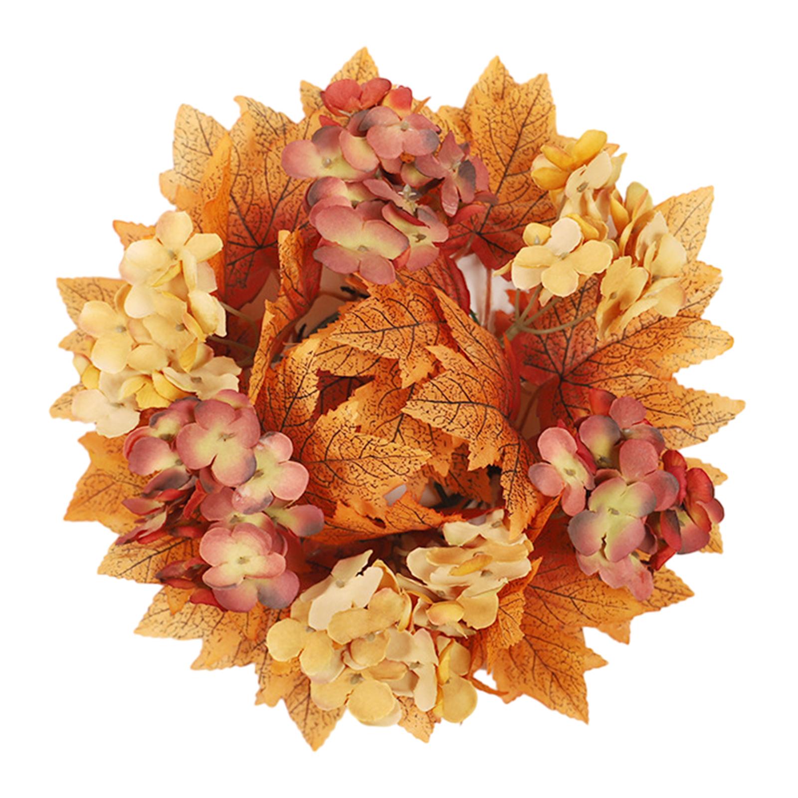 2xFall Candle Rings Wreaths Living Room Decor Thanksgiving Candle Stick Holder