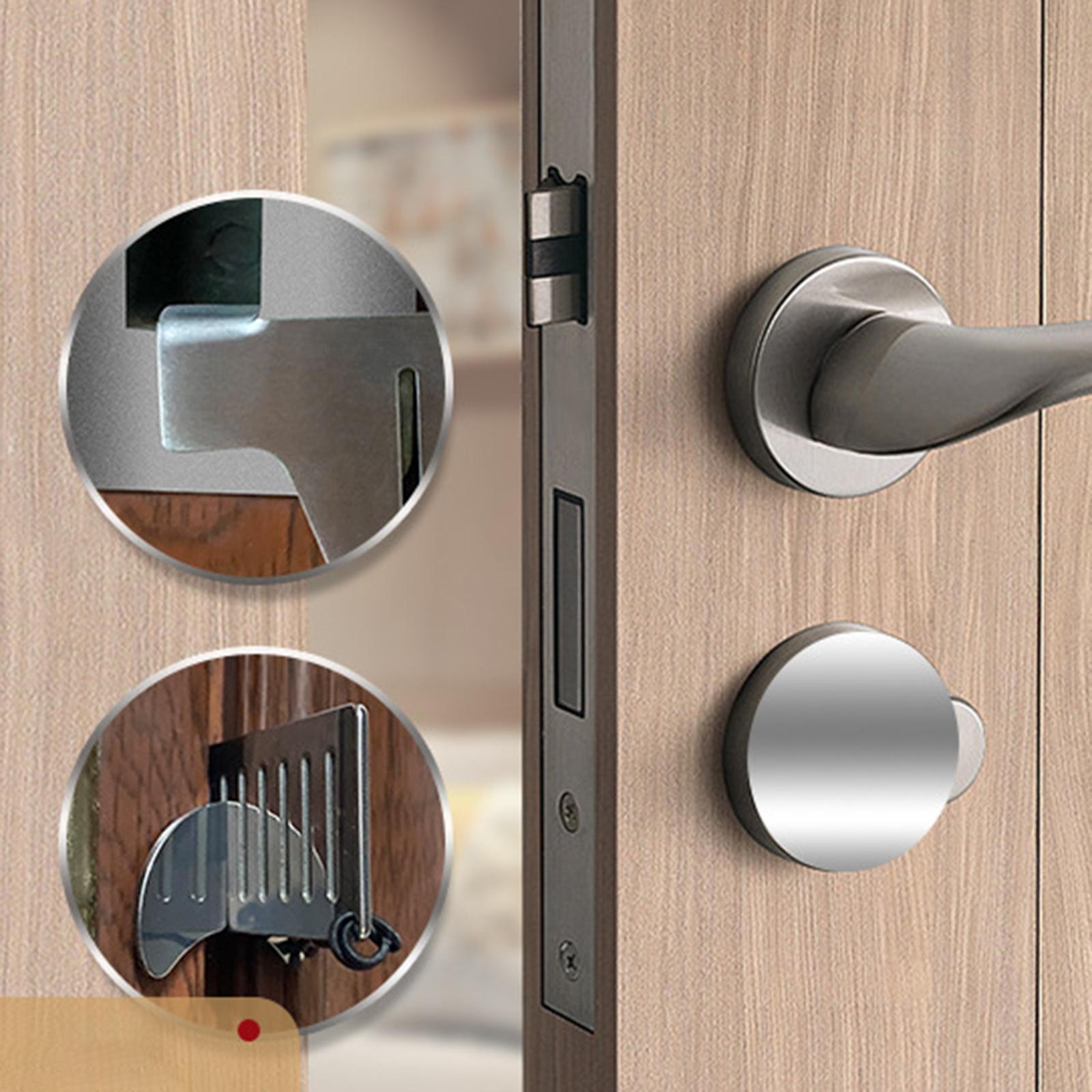 Portable Door Lock Travel Door Lock for Bedroom Apartment Essentials Privacy Silver