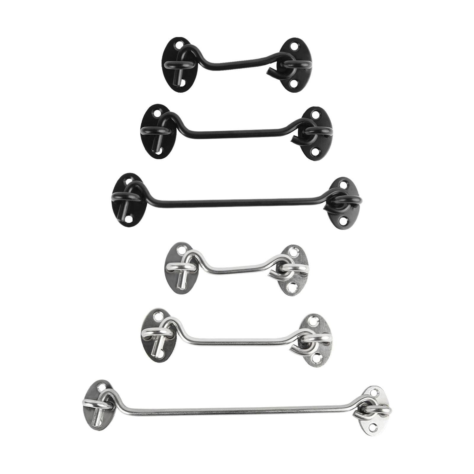 Hook and Eye Latch Shutters Backyard Shed Window Door Barn Door Lock latches Black 11x4cm