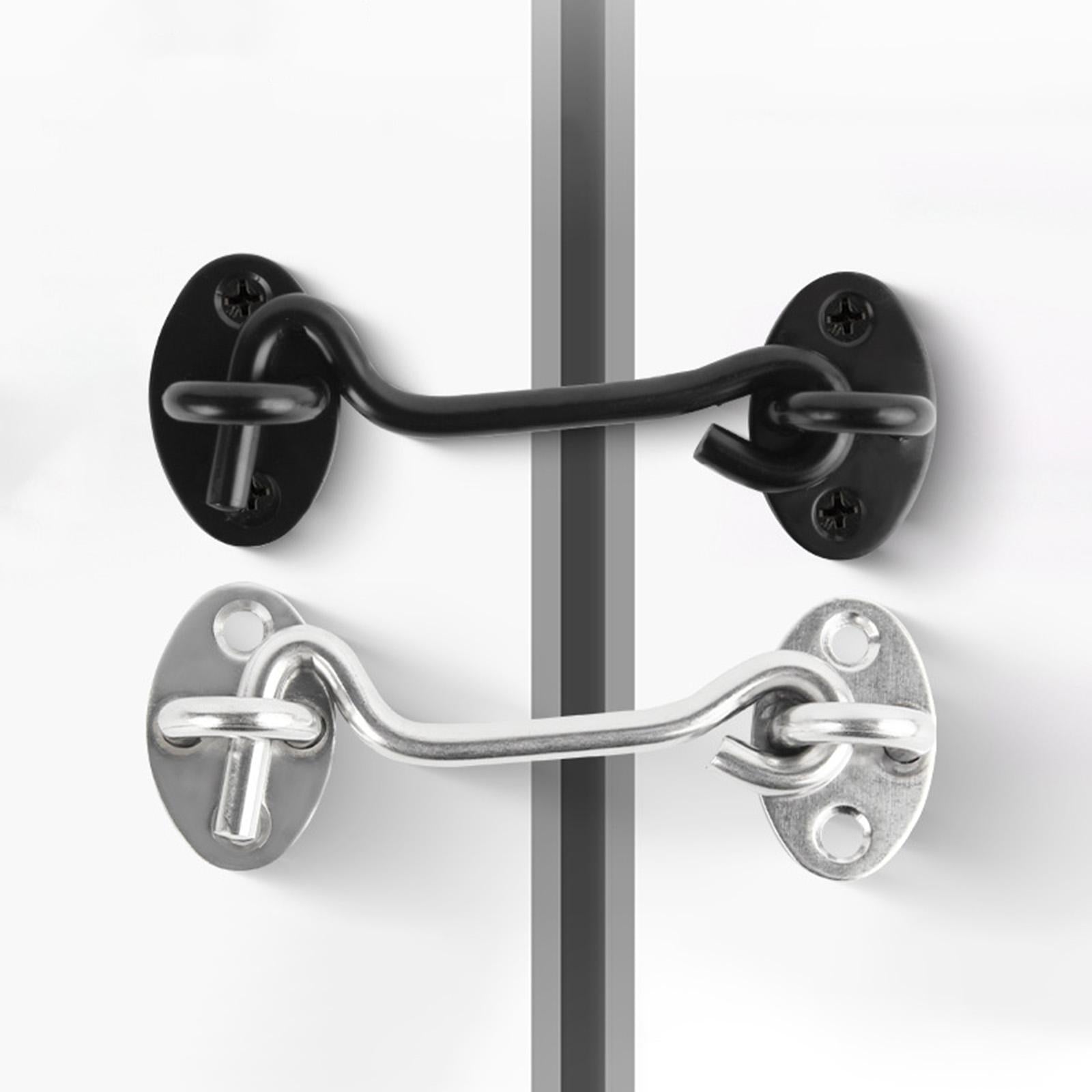 Hook and Eye Latch Shutters Backyard Shed Window Door Barn Door Lock latches Black 14x4cm