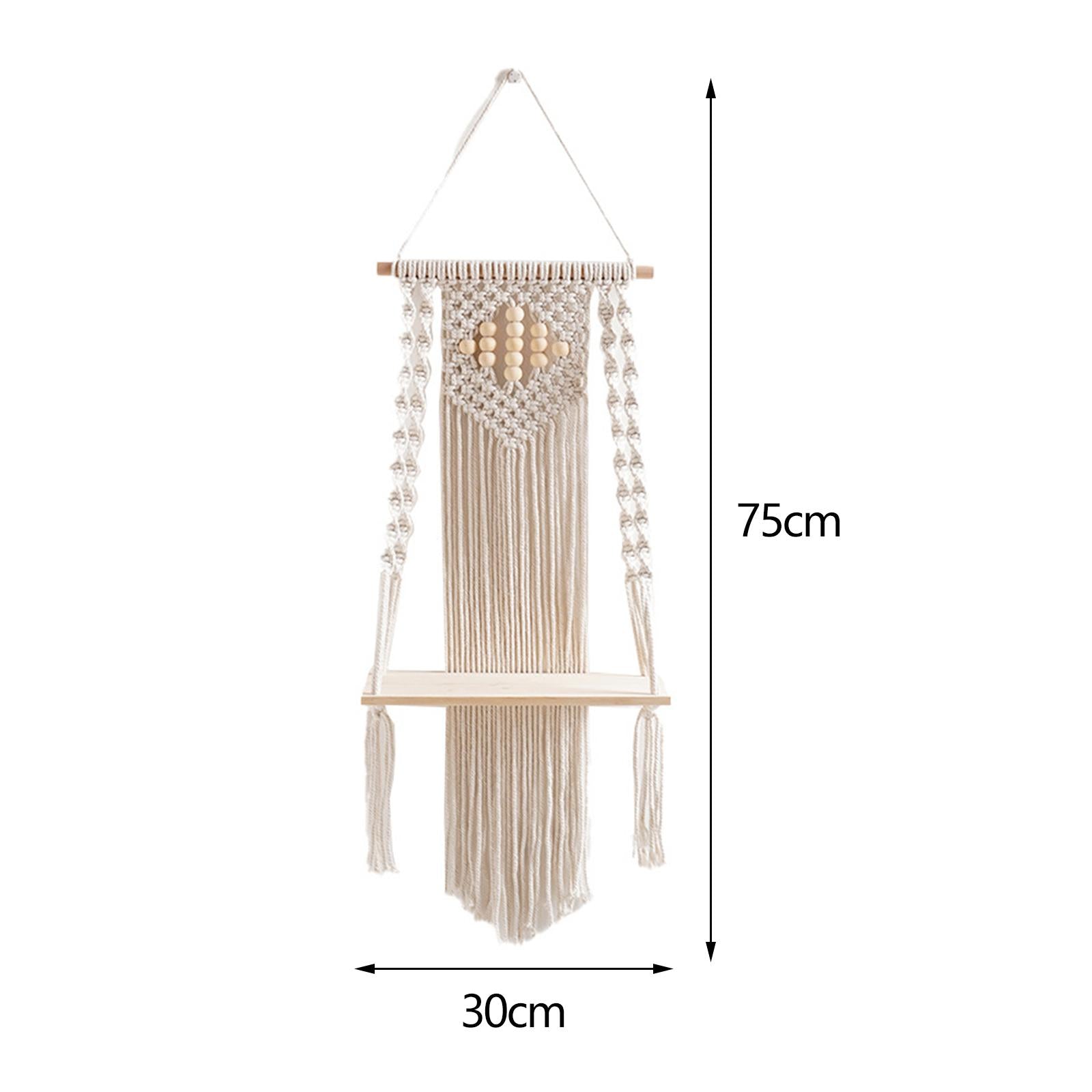 Boho Wall Hanging Shelf Display Bohemian Storage Shelf for Pot Outdoor Plant