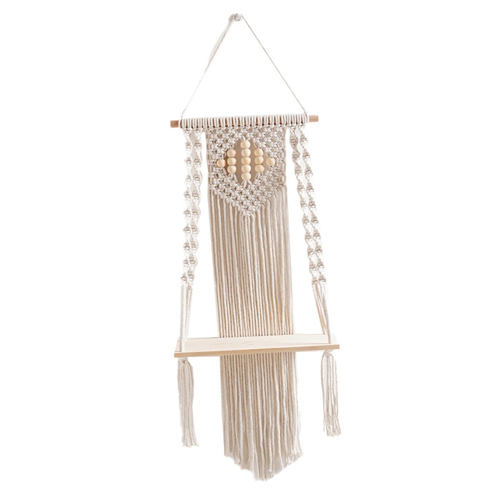 Boho Wall Hanging Shelf Display Bohemian Storage Shelf for Pot Outdoor Plant