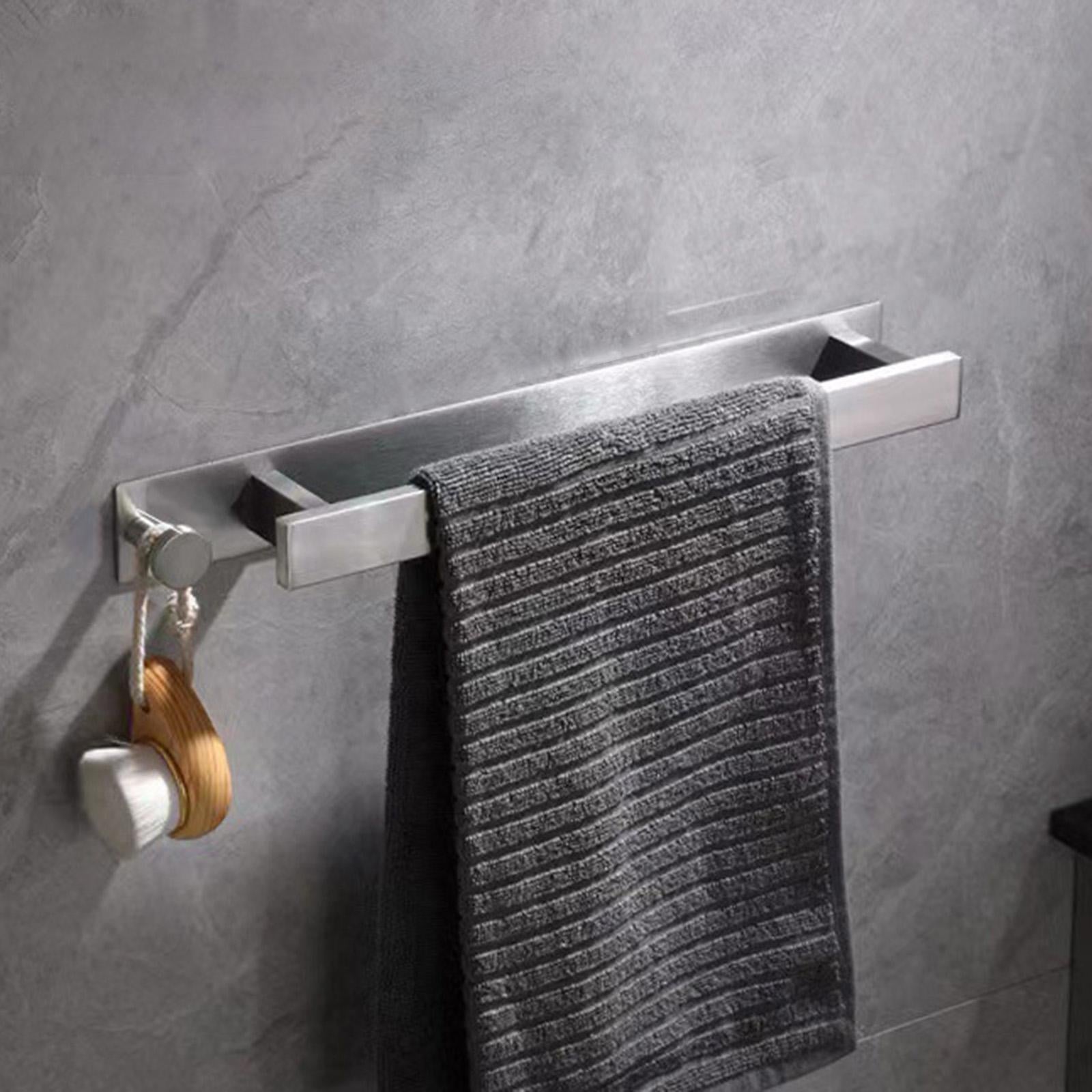 Towel Rack Wall Mounted Towel Holder Towel Rail for Bathroom Cabinet Bedroom Silver