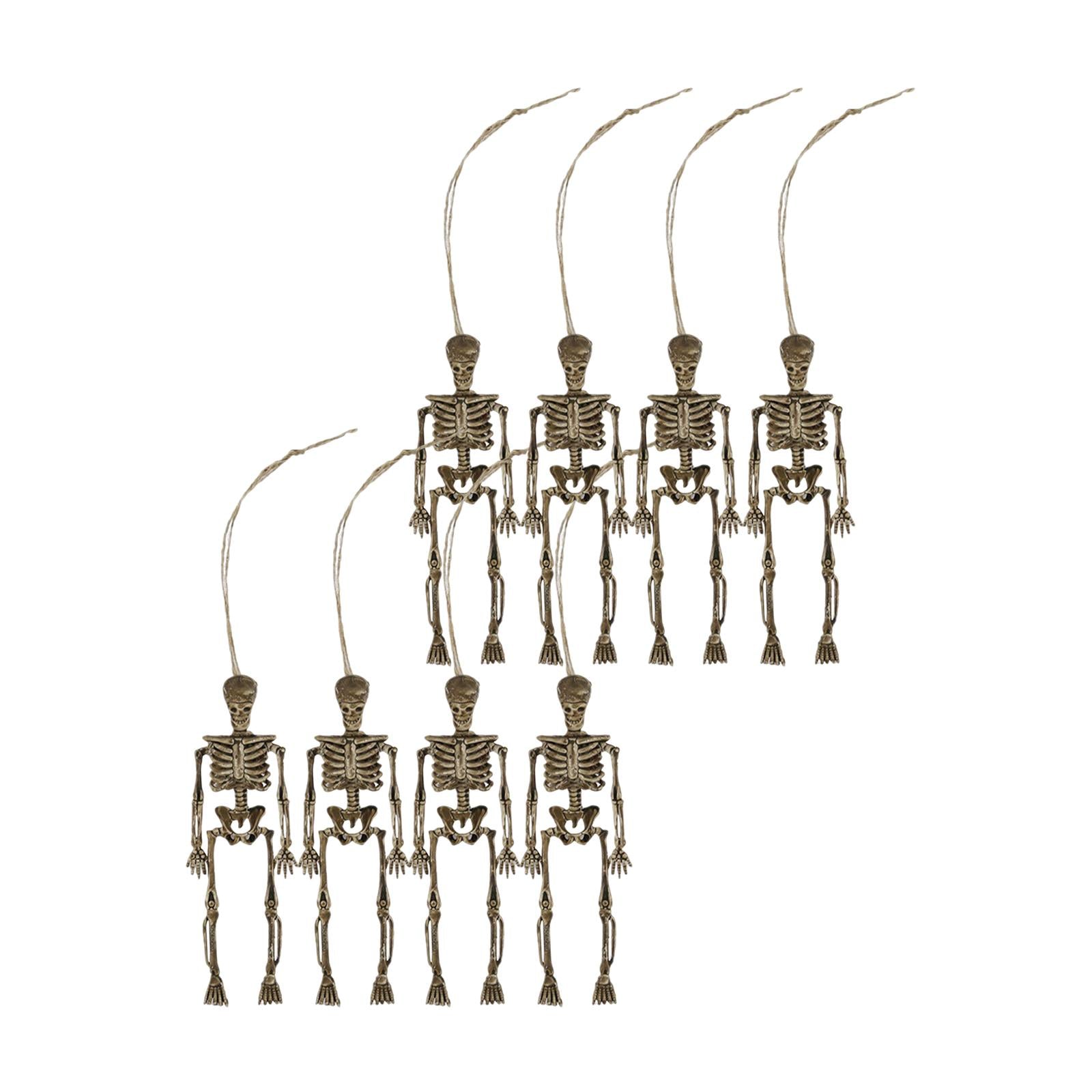 8x Halloween Skeletons Lawn Hanging Scary Full Body Posable Joints Skeletons