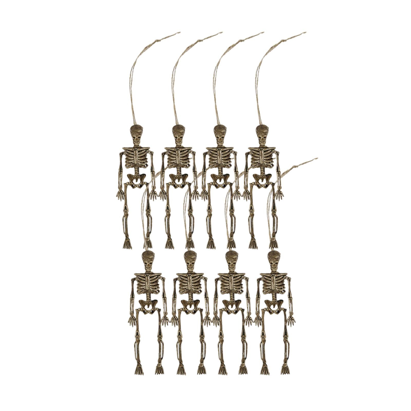 8x Halloween Skeletons Lawn Hanging Scary Full Body Posable Joints Skeletons