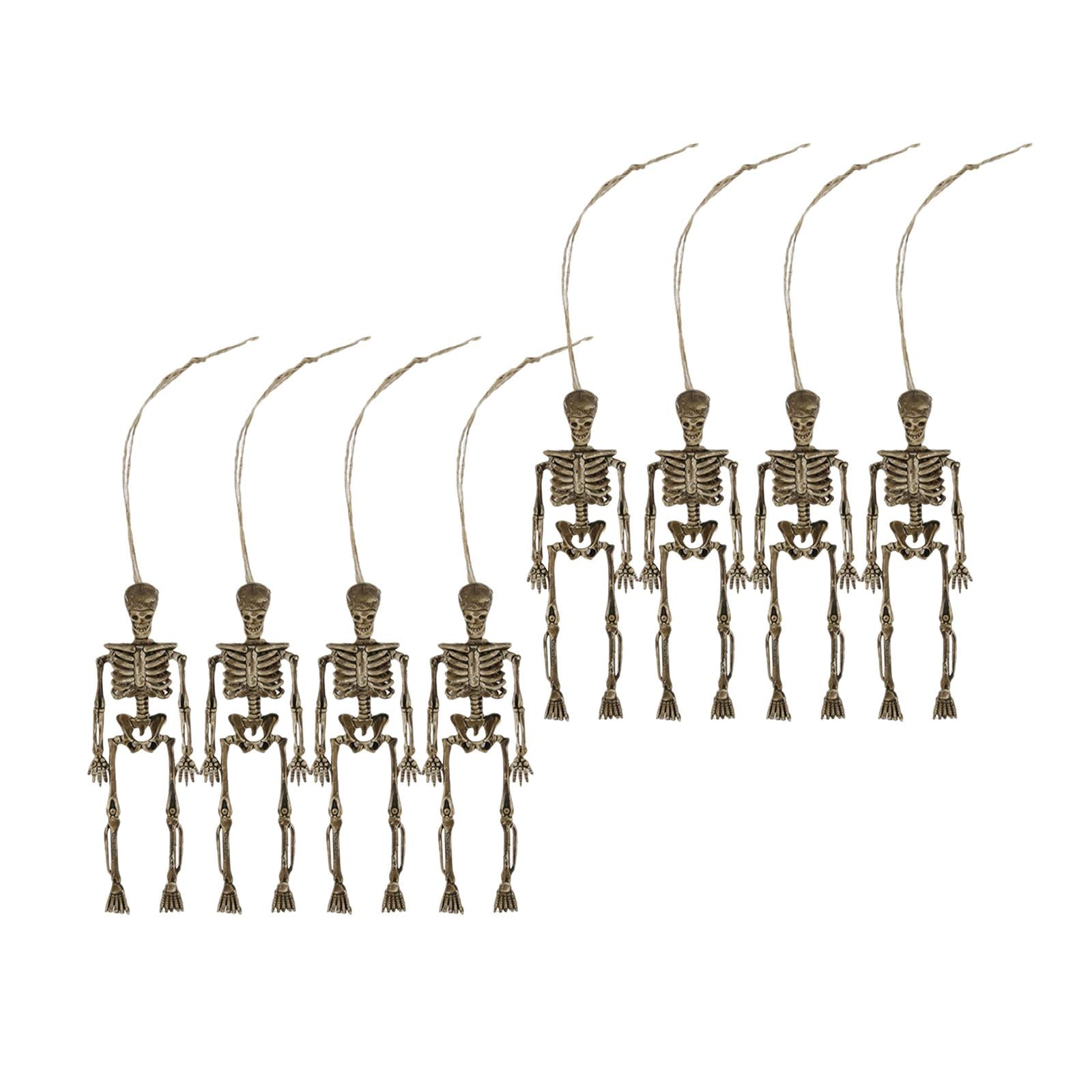 8x Halloween Skeletons Lawn Hanging Scary Full Body Posable Joints Skeletons