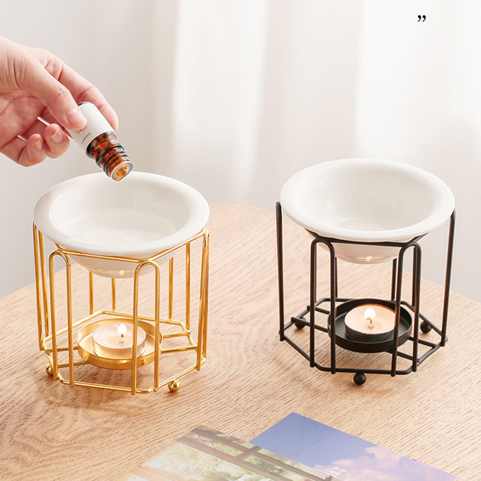Tealight Candle Holder Cabinet Living Room SPA Ornament Essential Oil Burner Gold