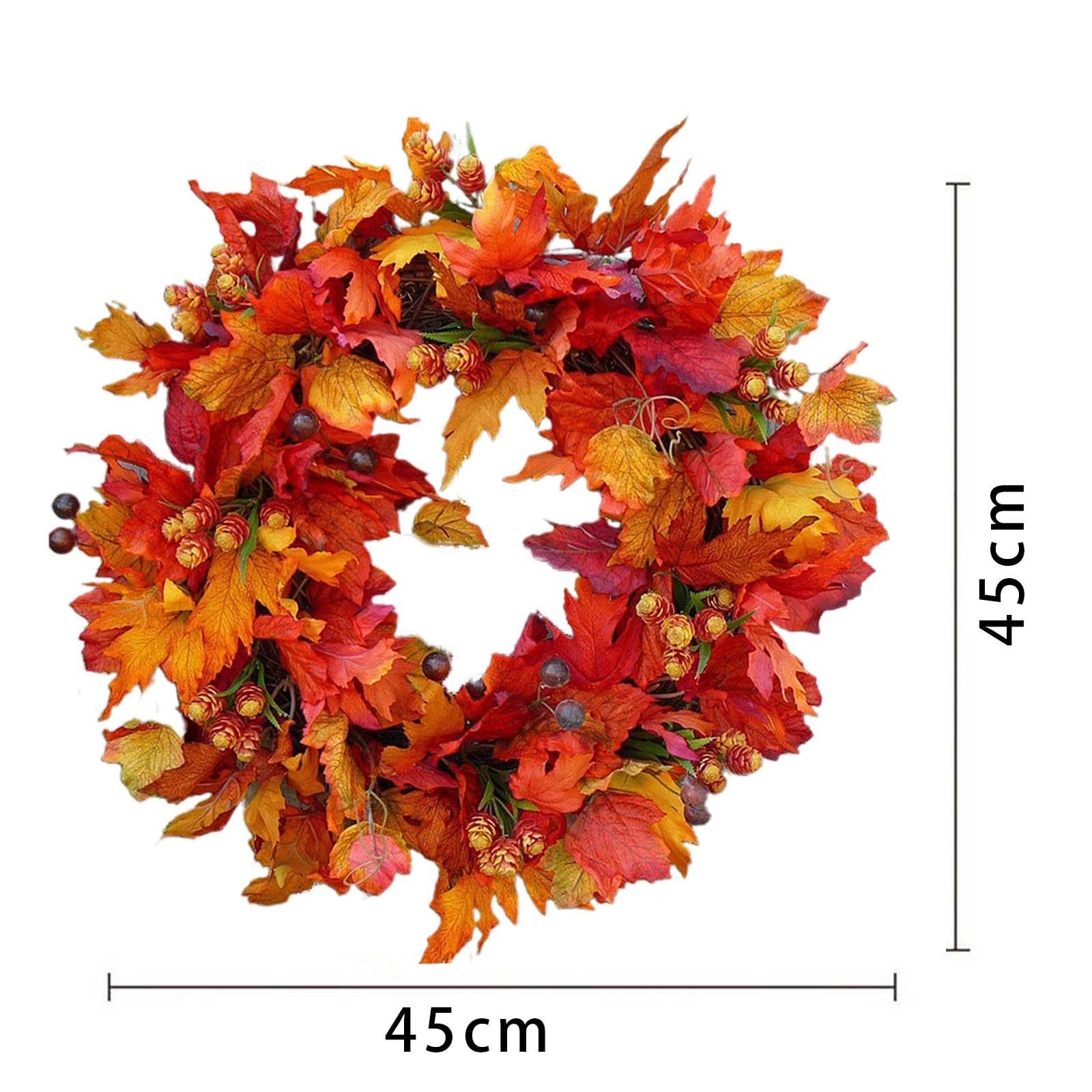 Fall Wreath Front Door Hanger Harvest Wreath for Thanksgiving Party Festival Style B