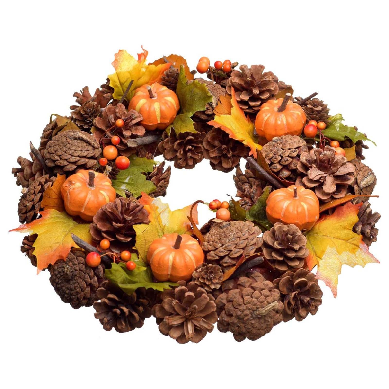 Fall Wreath Front Door Hanger Harvest Wreath for Thanksgiving Party Festival Style C