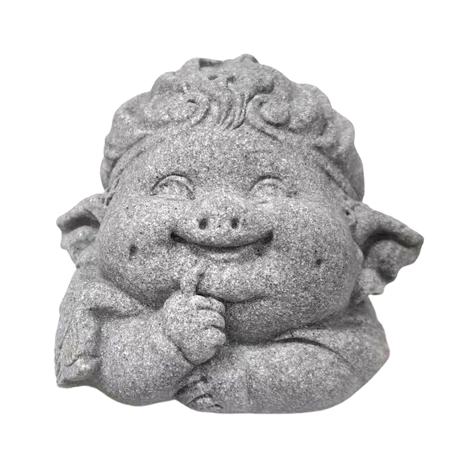 Buddha Monk Statue Antique Buddha Sculpture for Tabletop Home Indoor Outdoor Style C