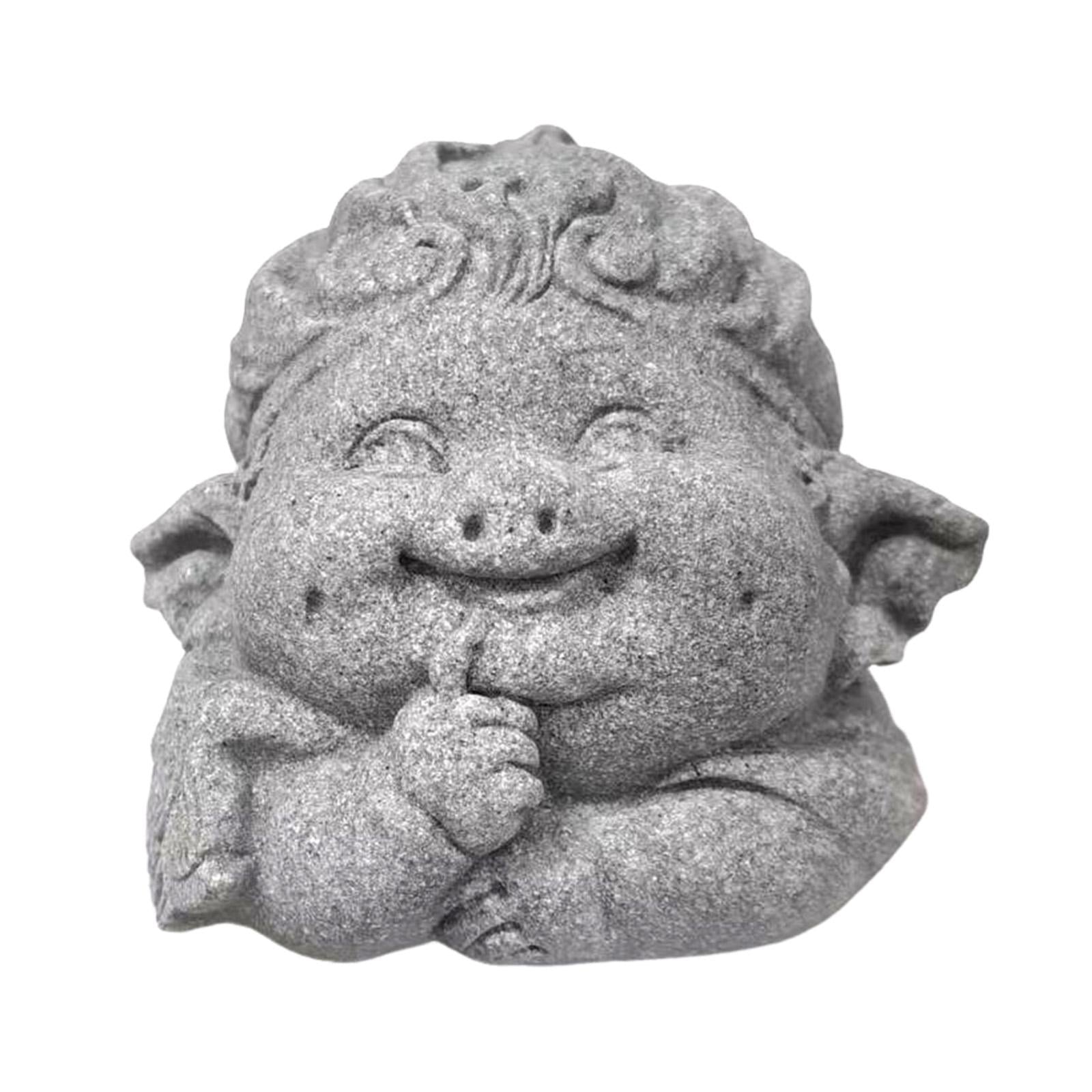 Buddha Monk Statue Antique Buddha Sculpture for Tabletop Home Indoor Outdoor Style C