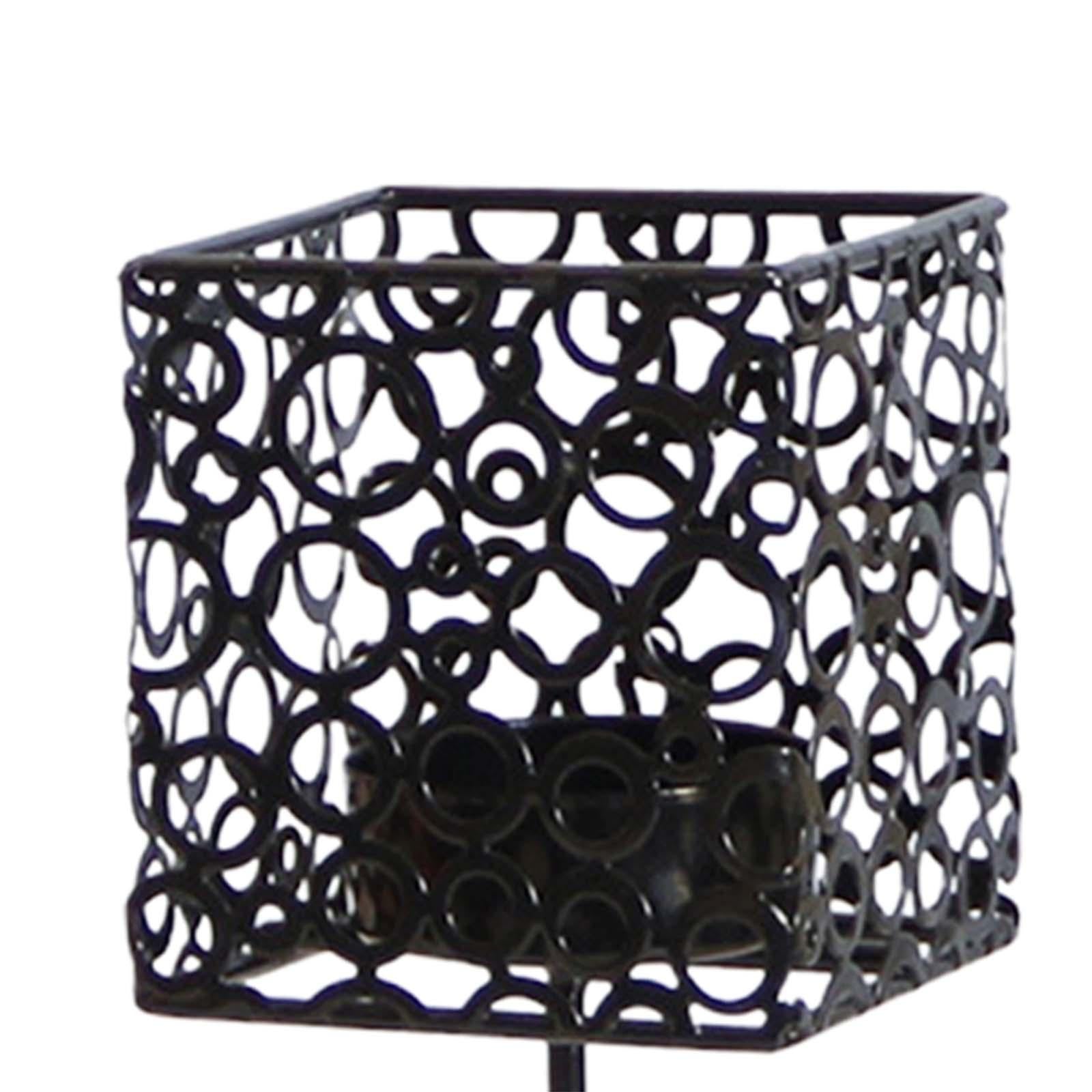 Tea Light Candle Holder Iron Candlestick for Dining Table Bedroom Decoration Black